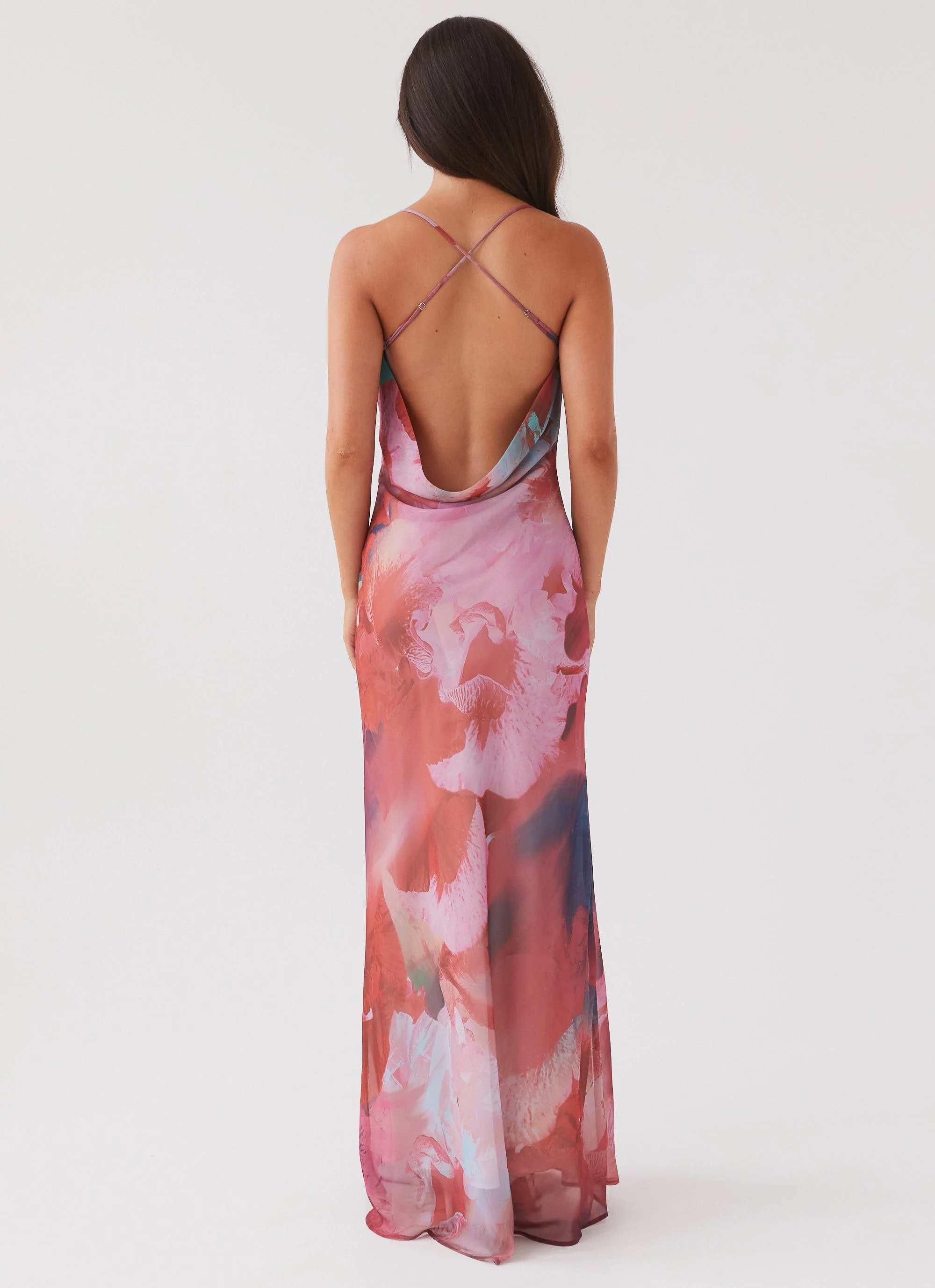 Abigail Cowl Maxi Dress - Scarlet Burst - Image 6