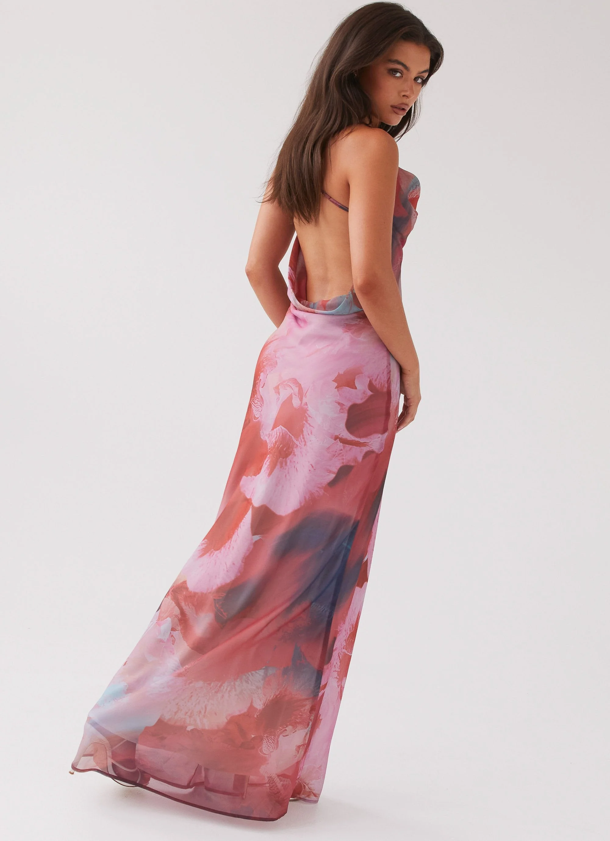 Abigail Cowl Maxi Dress - Scarlet Burst - Image 7