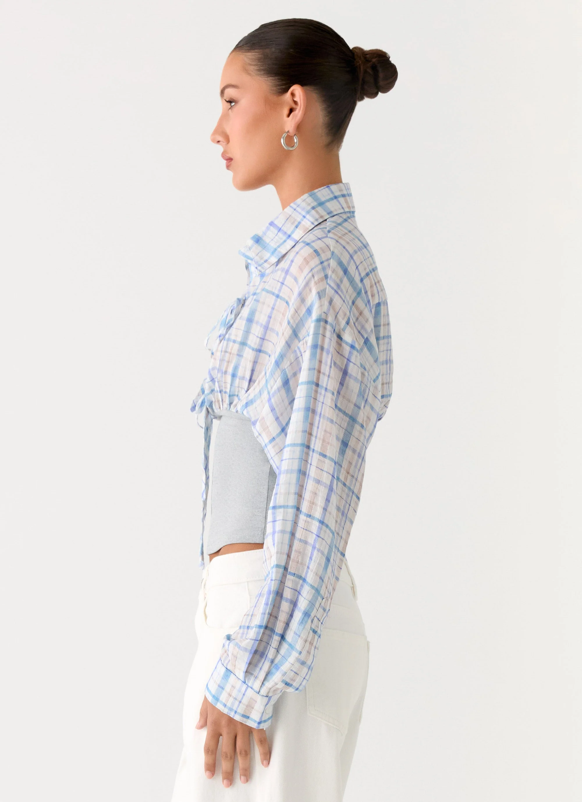 Accelerate Waistband Shirt - Blue Check - Image 2