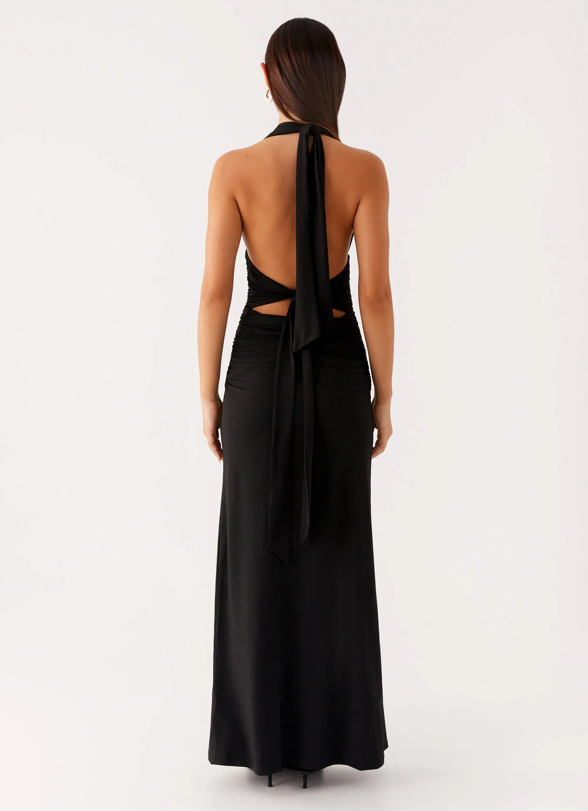 Adalie Halter Neck Midi Dress - Black - Image 4