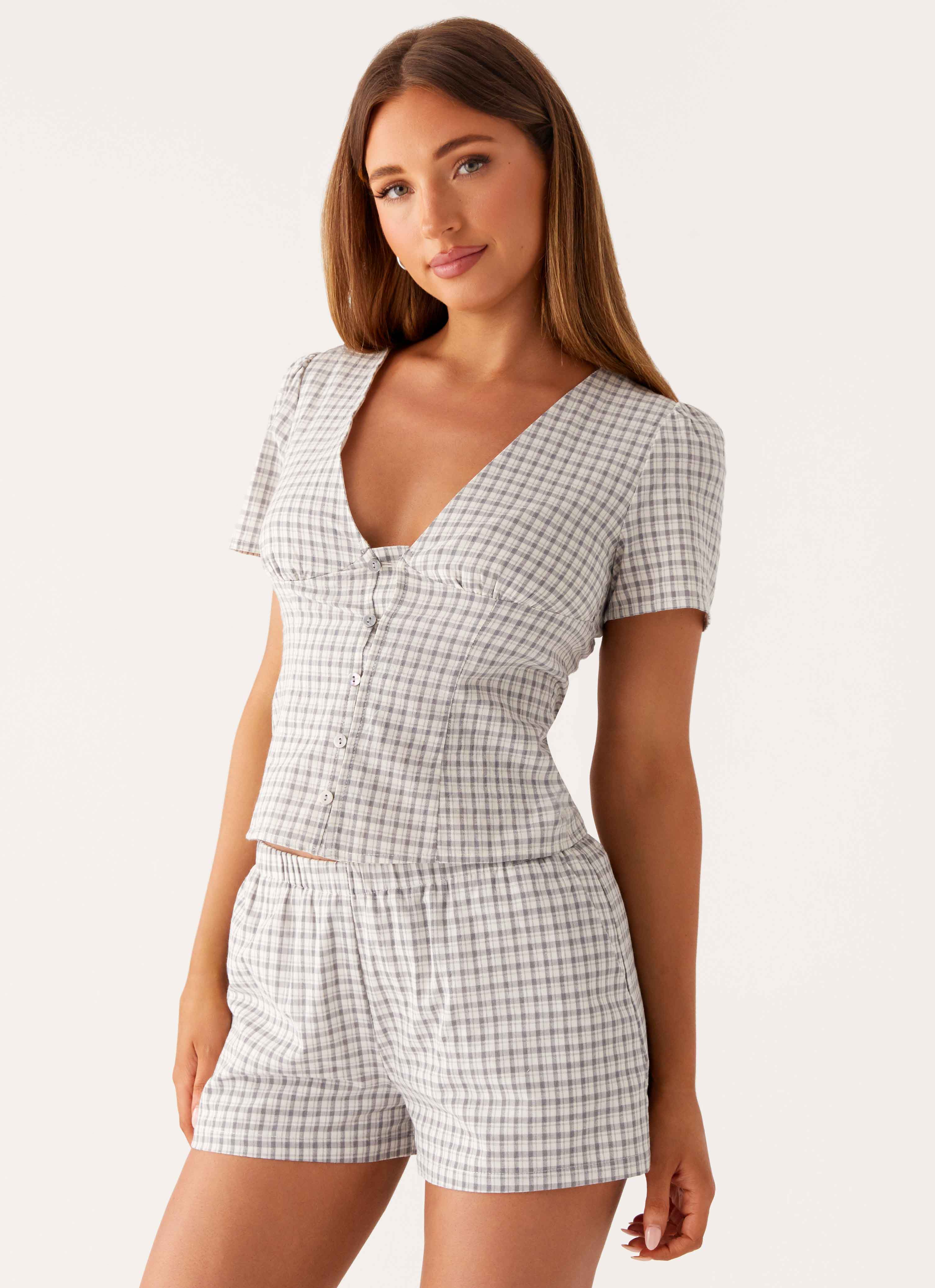 Adalina Shorts - Grey Check - Image 6