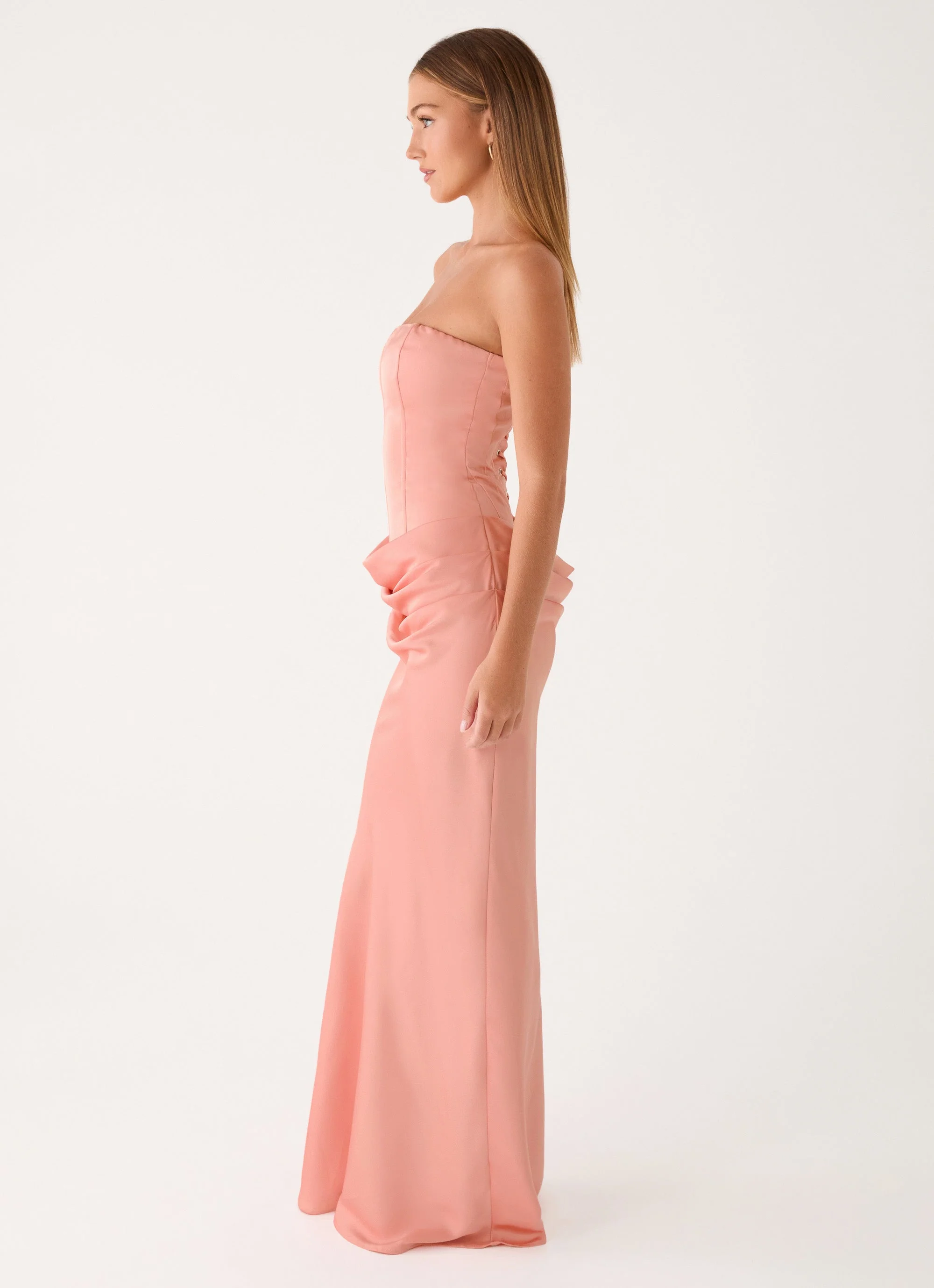 Adara Corset Maxi Dress - Peach - Image 5