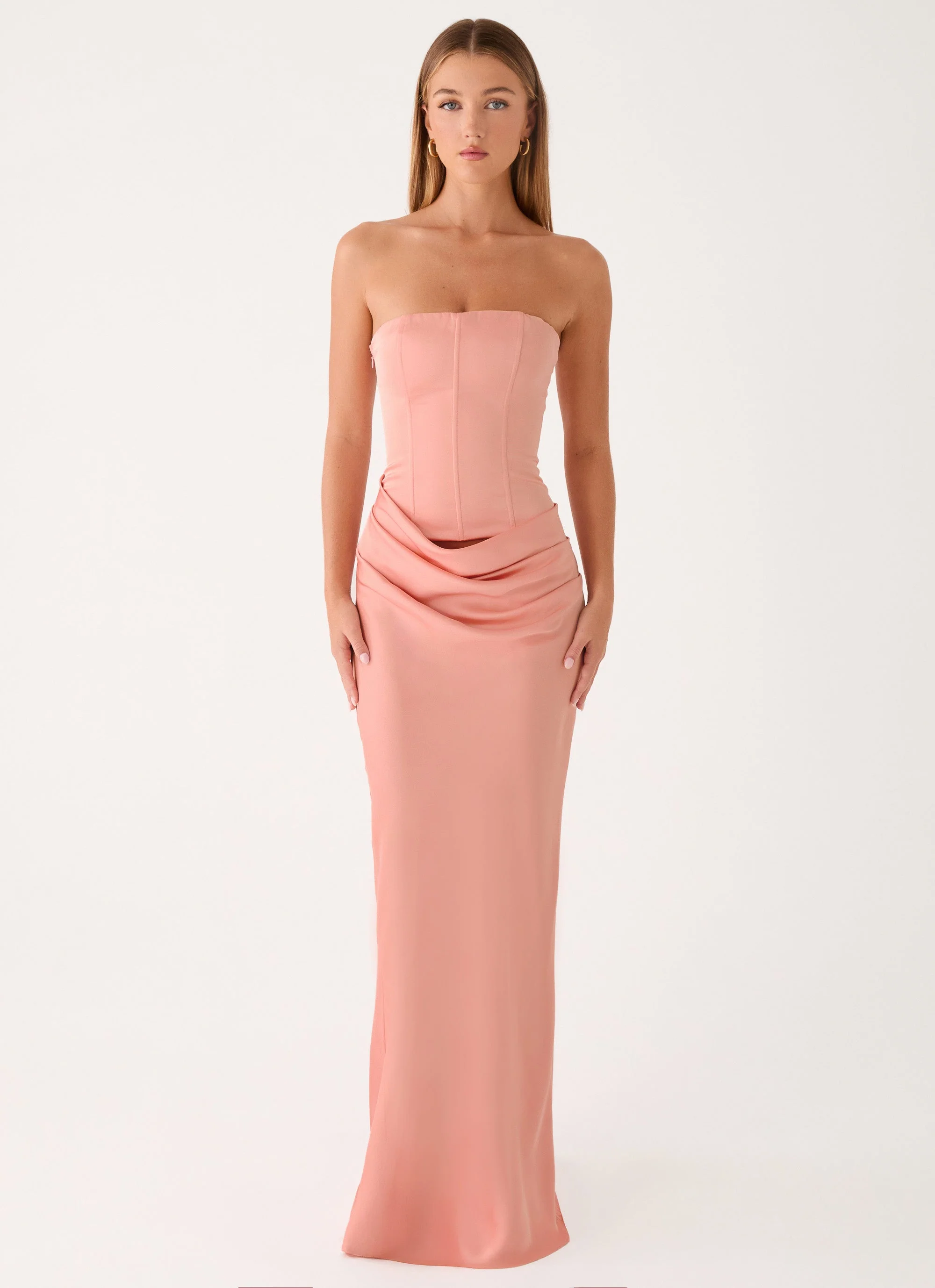 Adara Corset Maxi Dress - Peach - Image 6