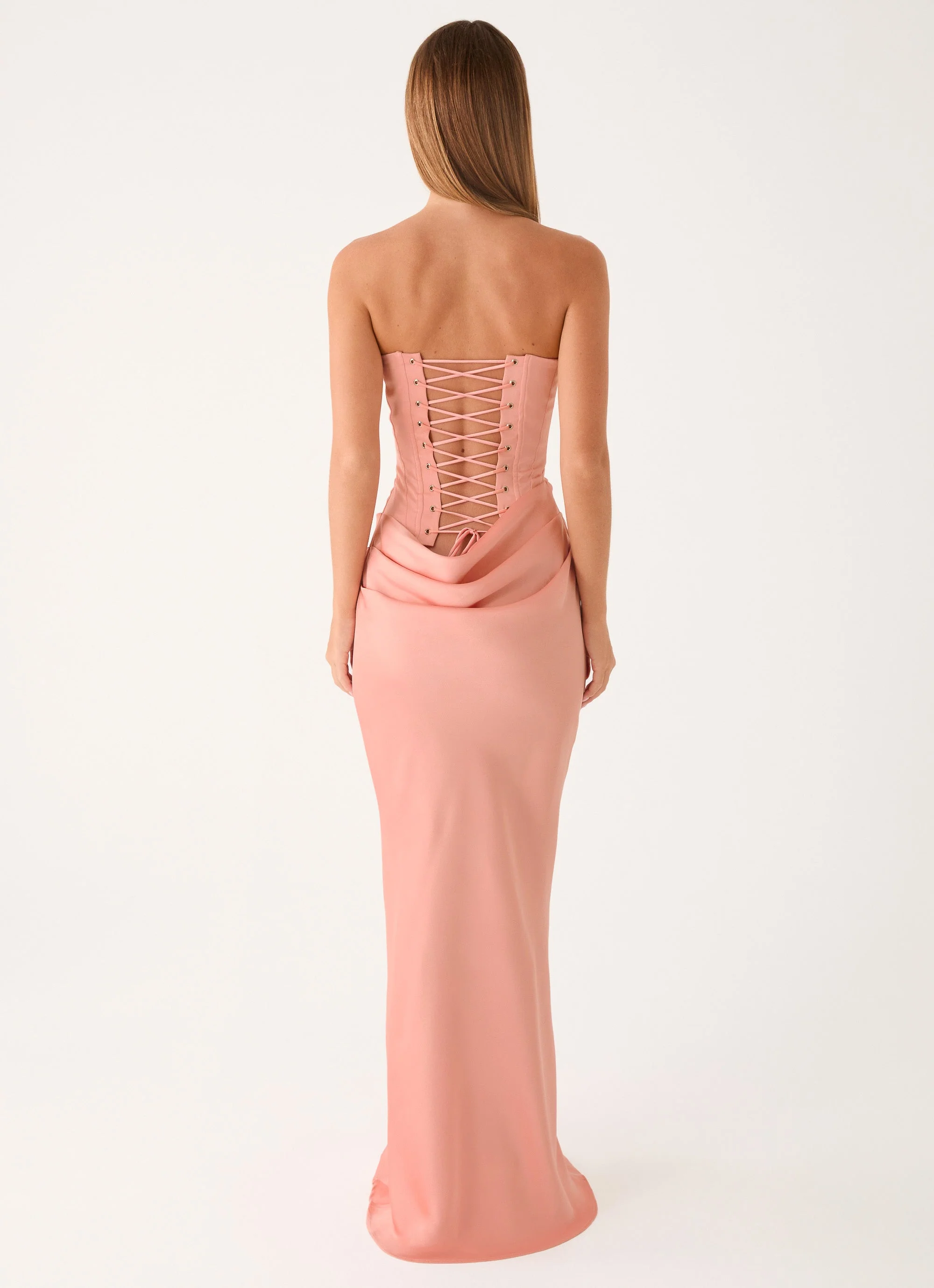 Adara Corset Maxi Dress - Peach - Image 7