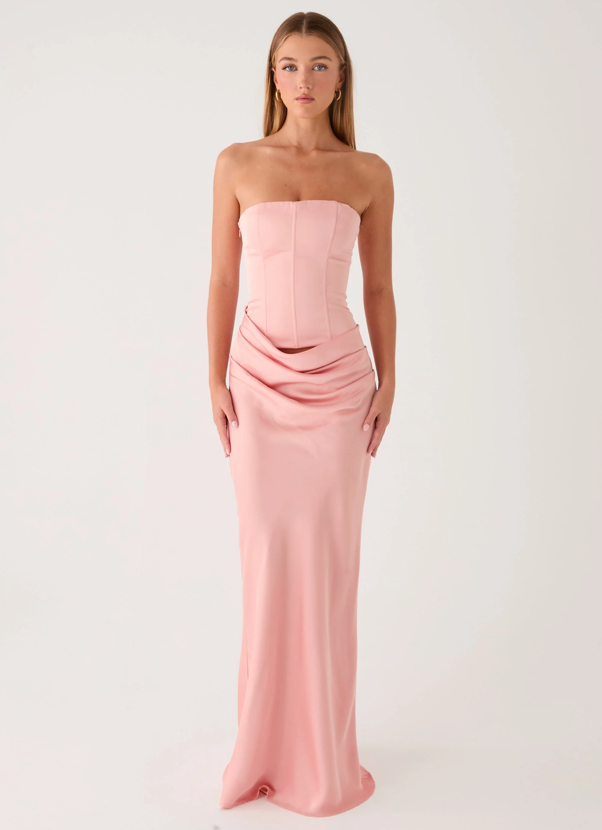 Adara Corset Maxi Dress - Peach - Image 9