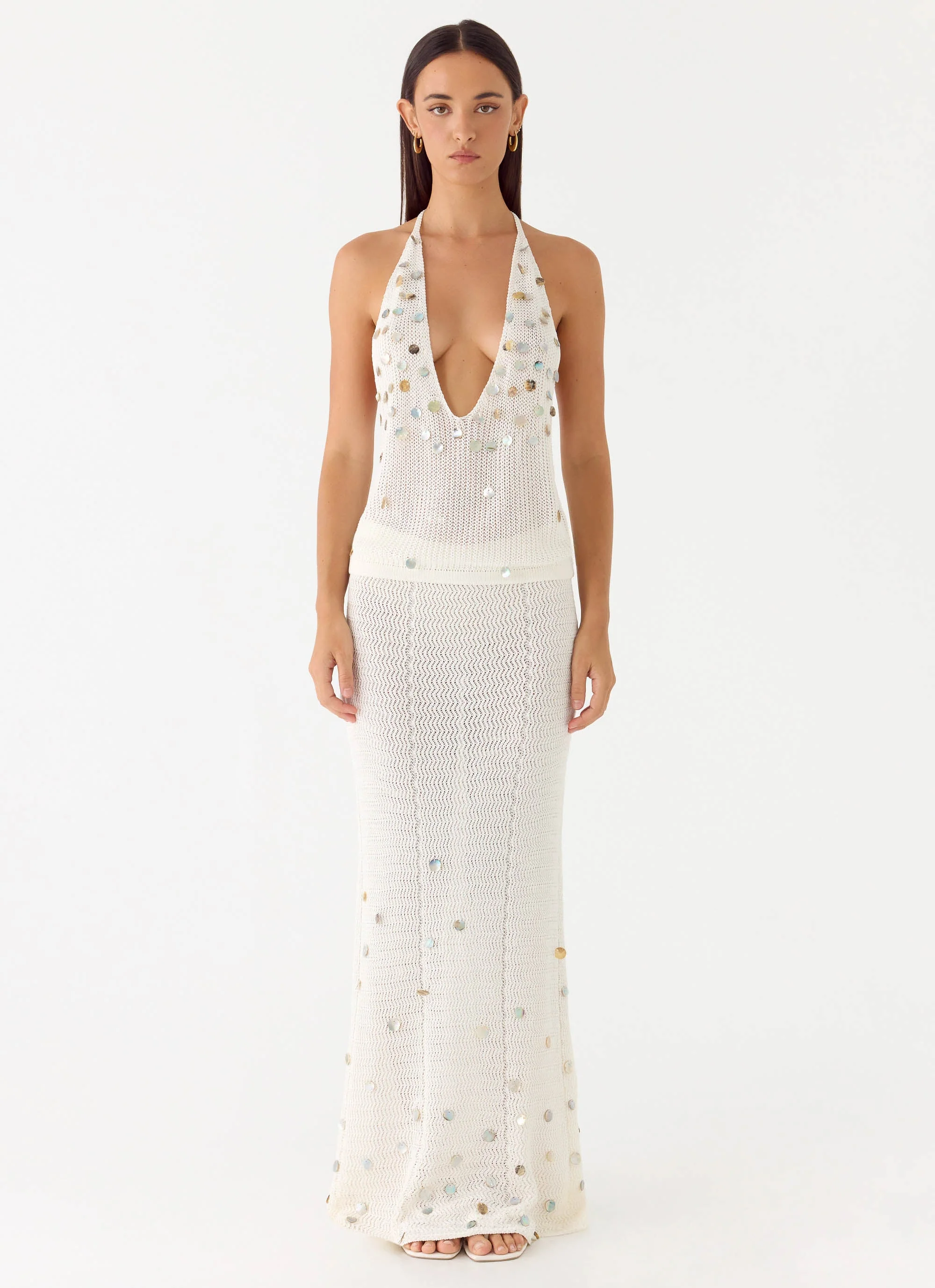 Adelaida Beaded Crochet Top - Ivory - Image 4