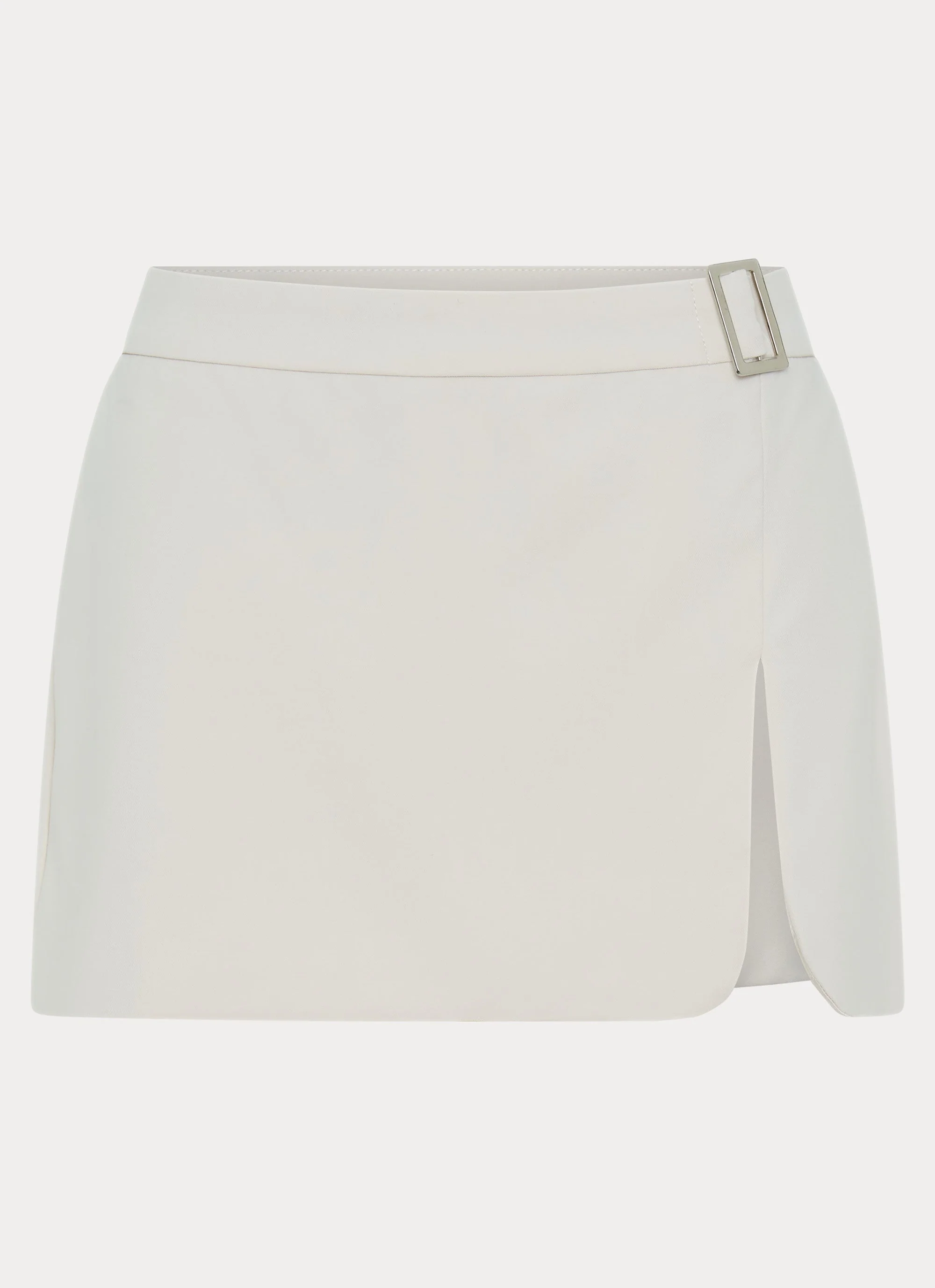 Adley Buckle Mini Skirt - Ivory - Image 3