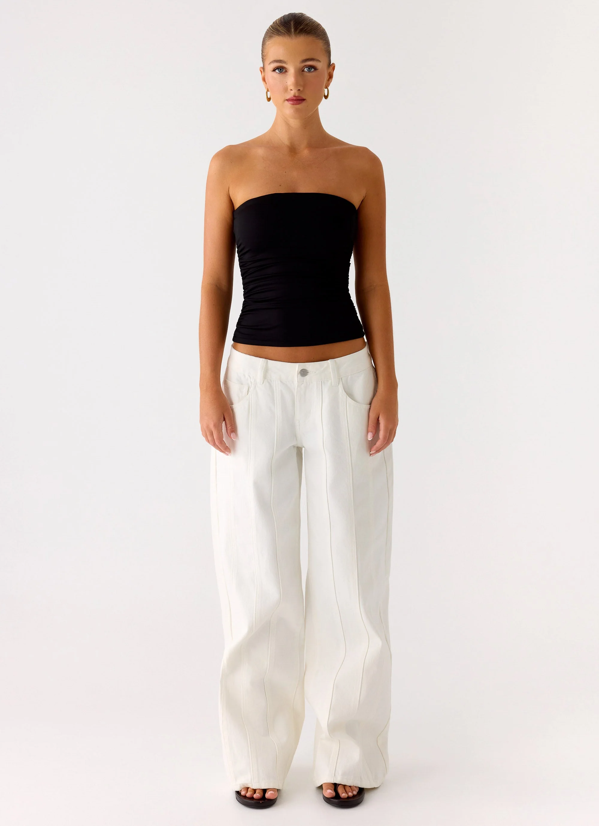 Adrienna Strapless Top - Black - Image 2