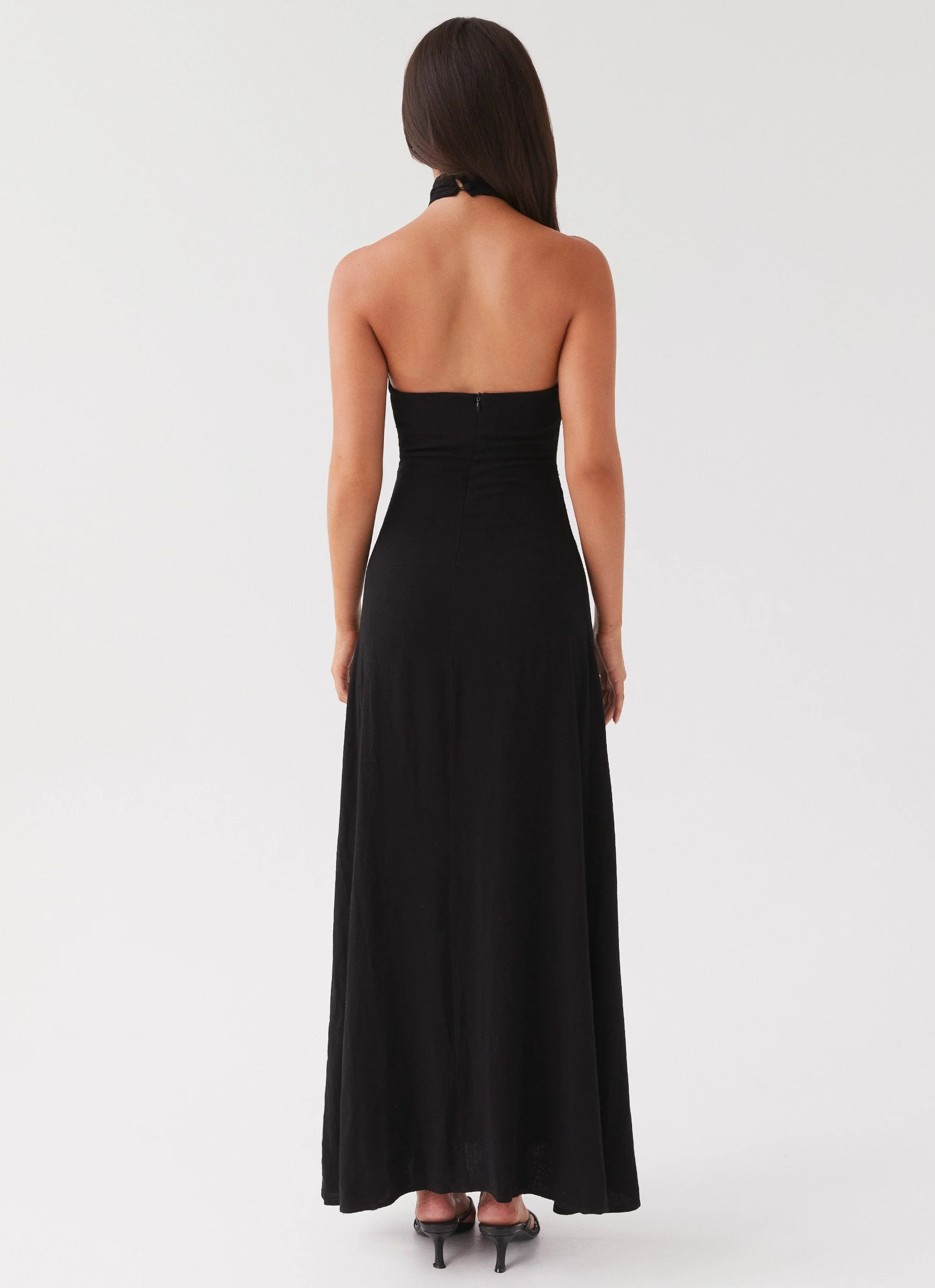 Adrienne Linen Maxi Dress - Black - Image 6