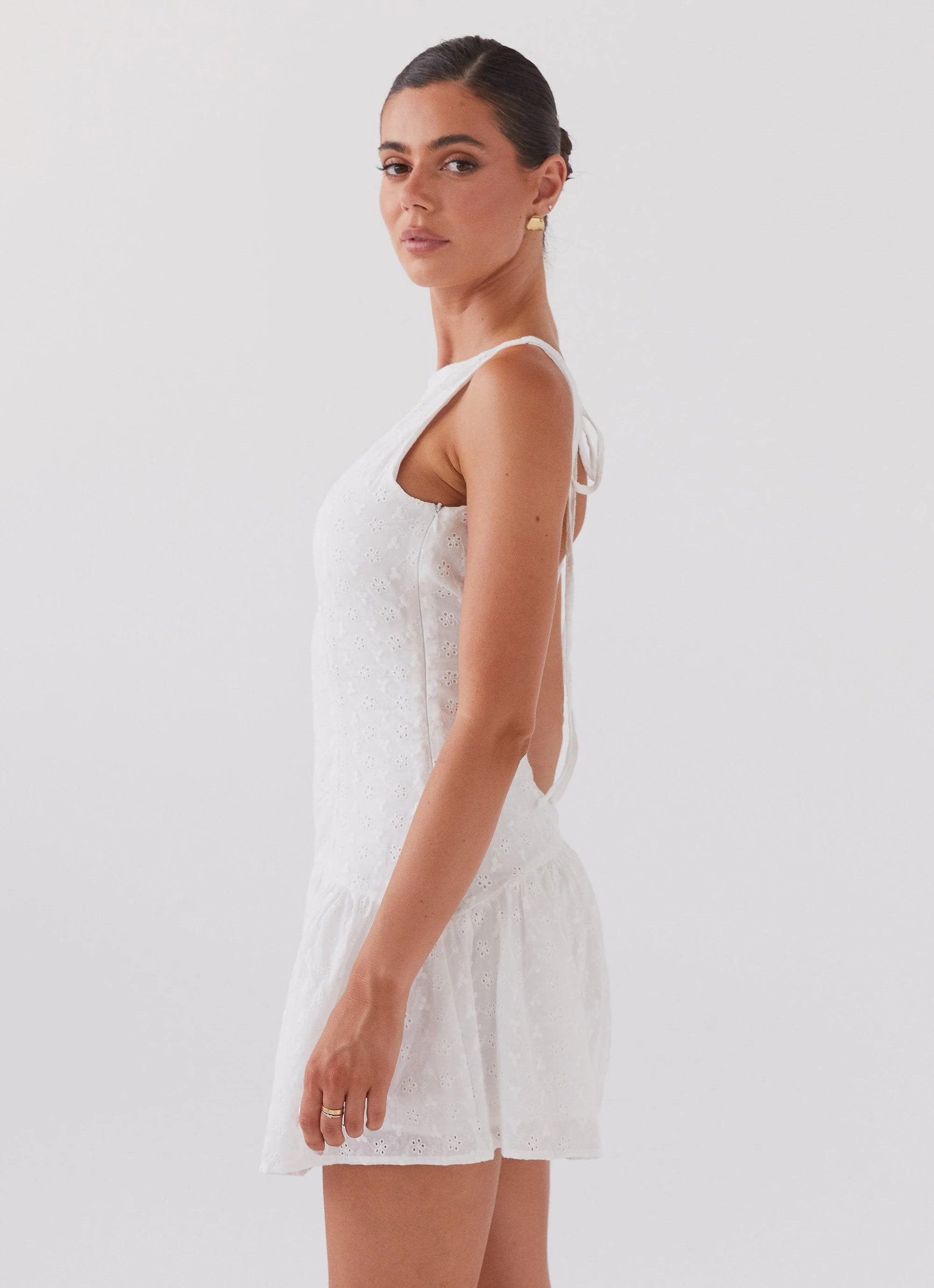Adyson Broderie Mini Dress - White - Image 5