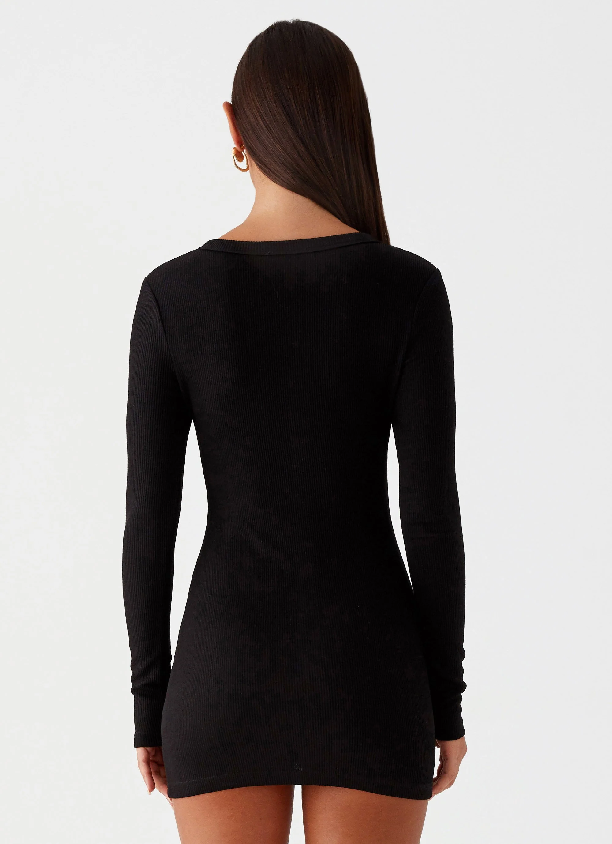 Ailee Long Sleeve Mini Dress - Black - Image 3