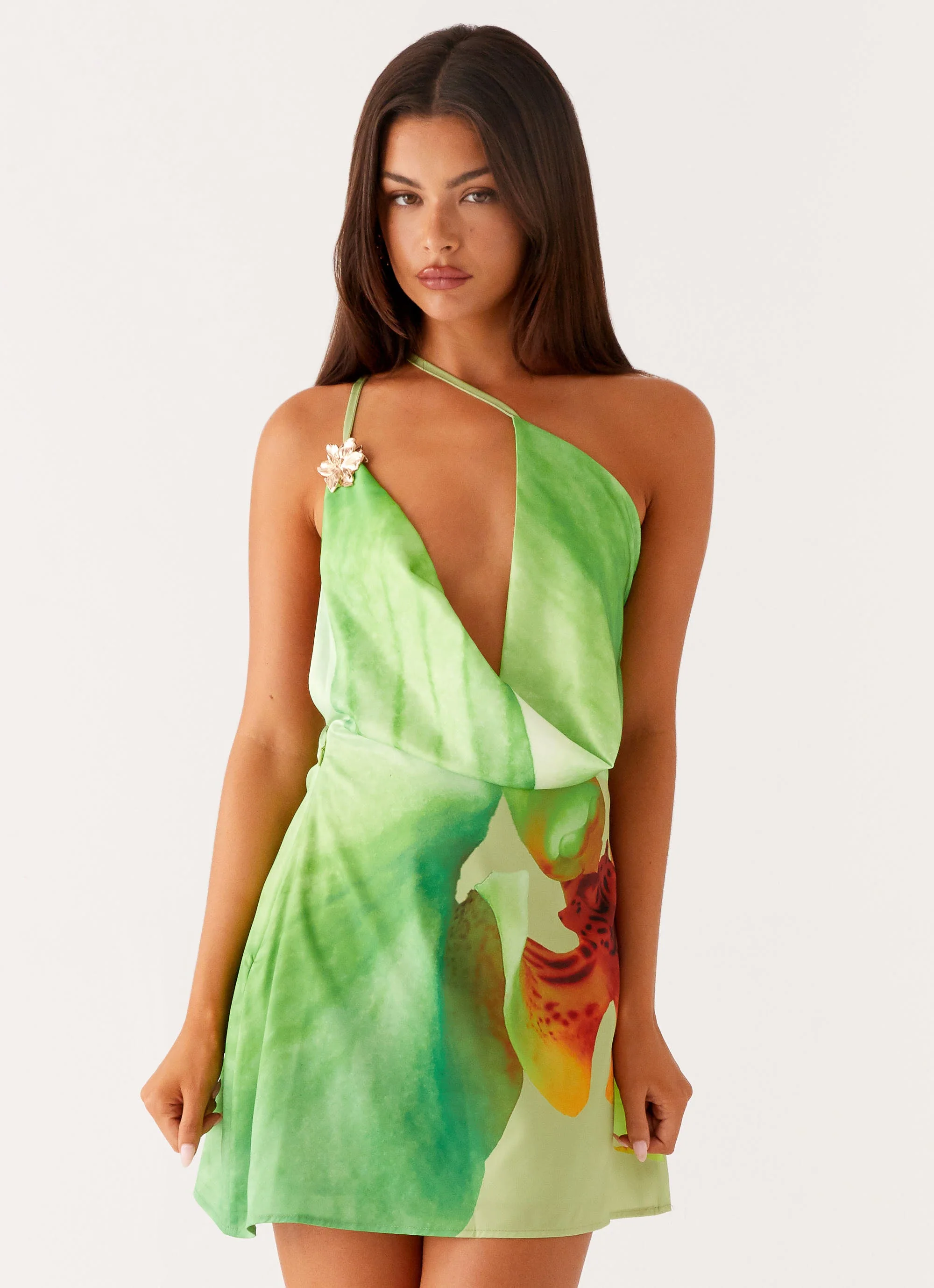 Aiva Mini Dress - Green Floral - Image 6