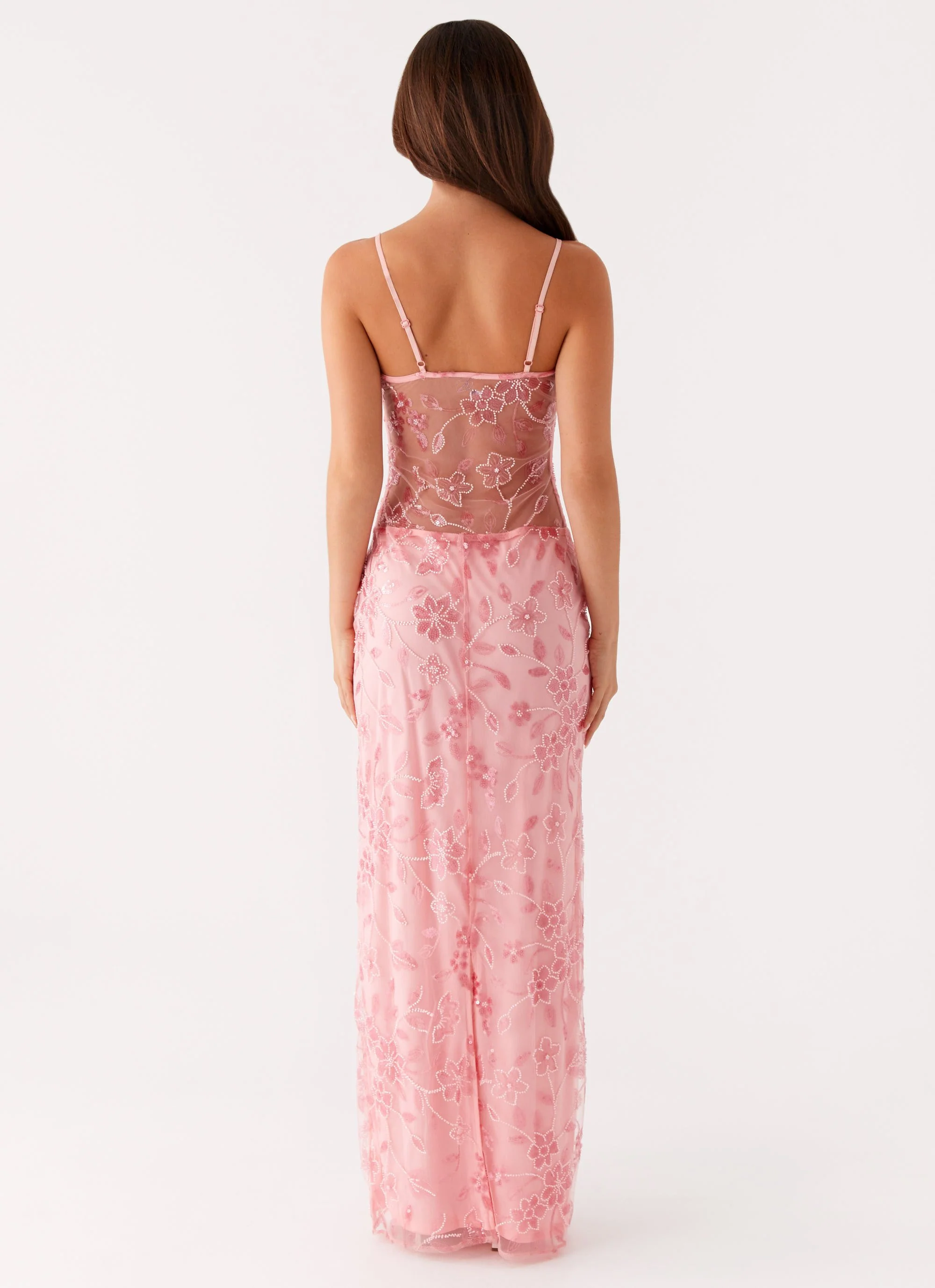 Akira Beaded Maxi Dress - Pink Orange - Image 4