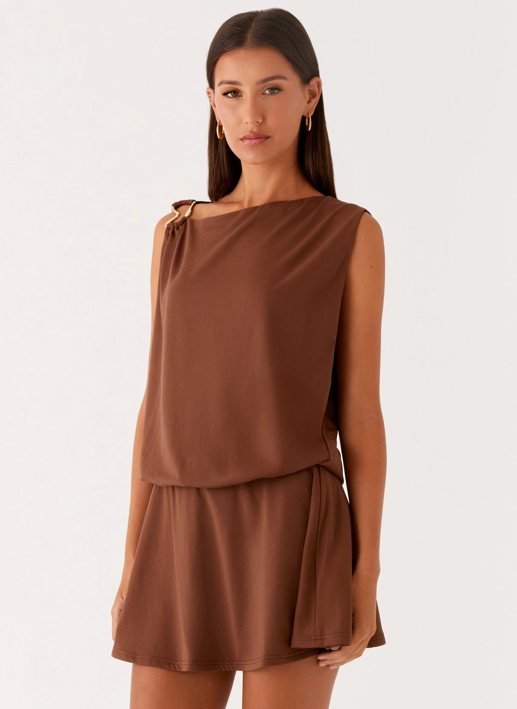 Ala Mini Dress - Chocolate - Image 5