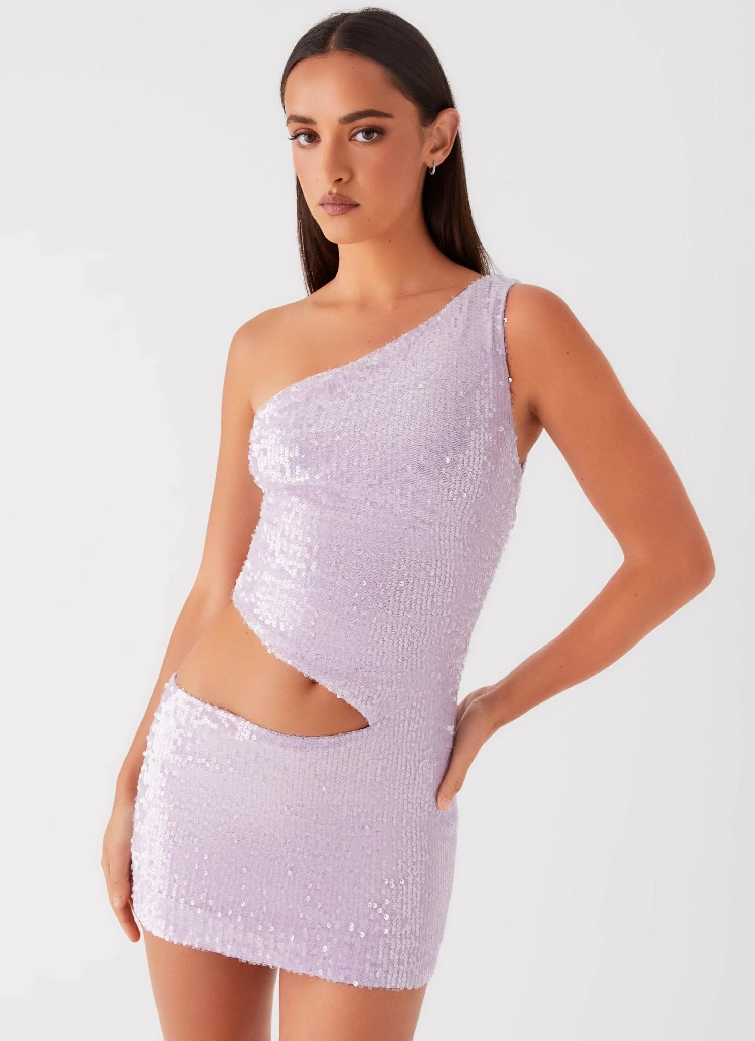 Alannah Sequin Mini Dress - Lilac - Image 5