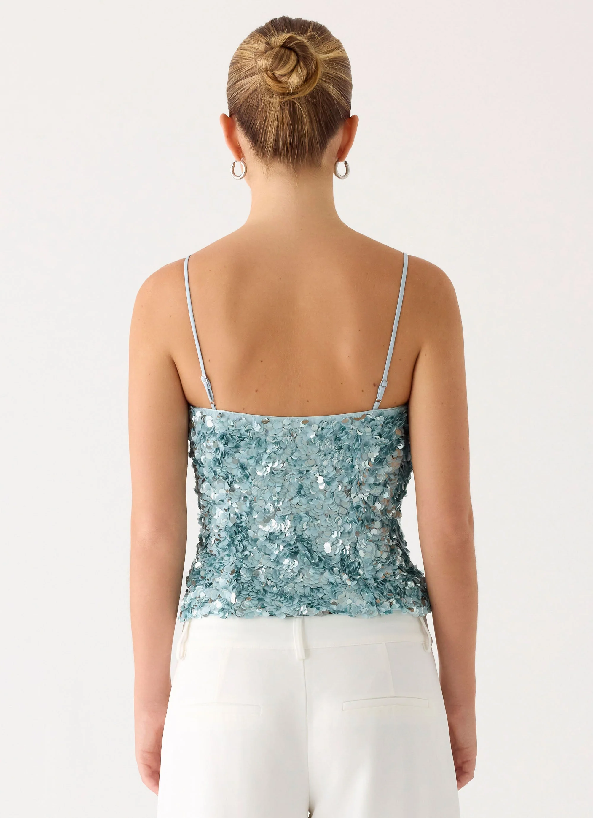 Alayna Sequin Top - Aqua - Image 3