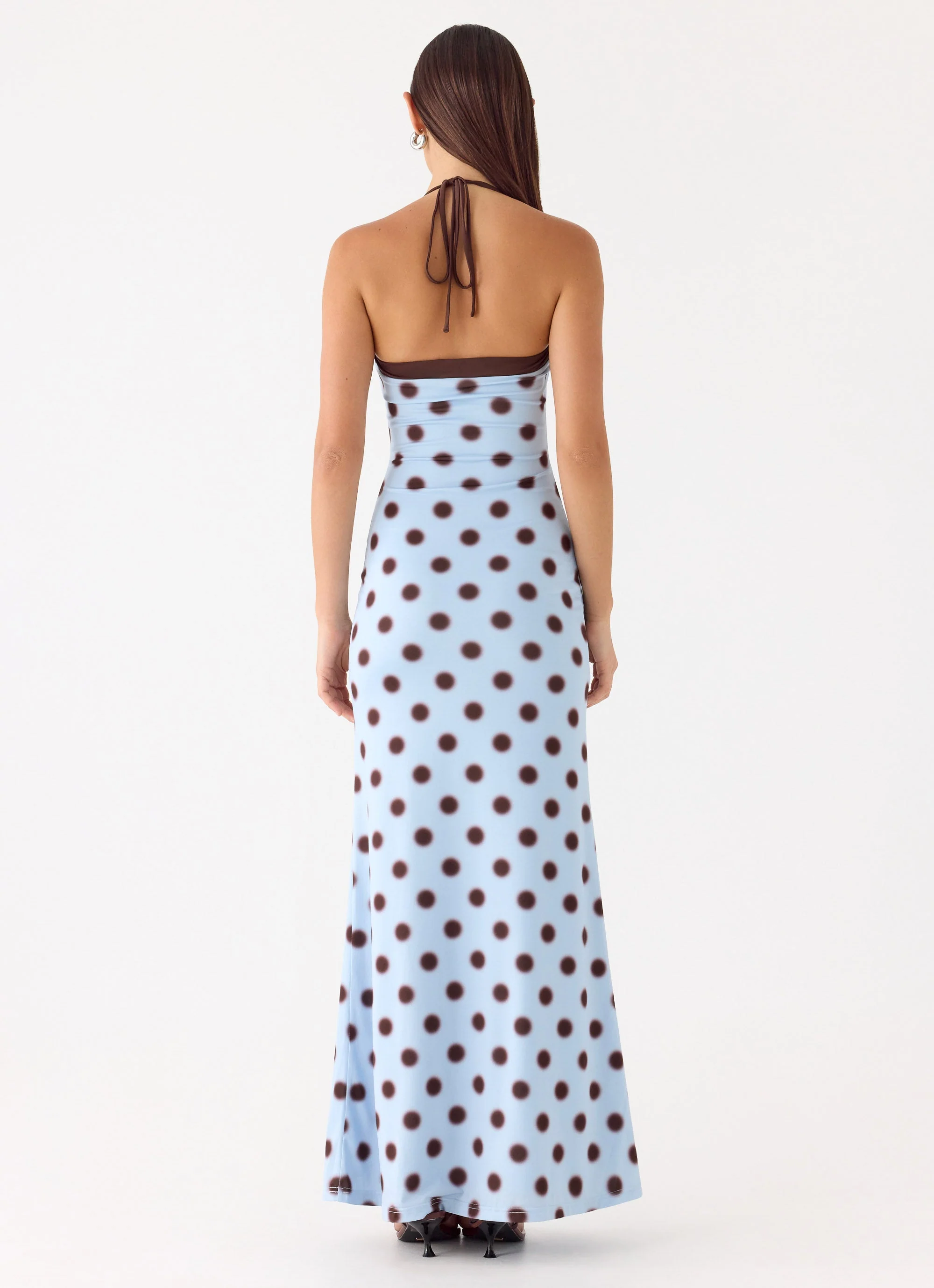 Alessandro Halter Maxi Dress - Blue Mocha Dot - Image 4
