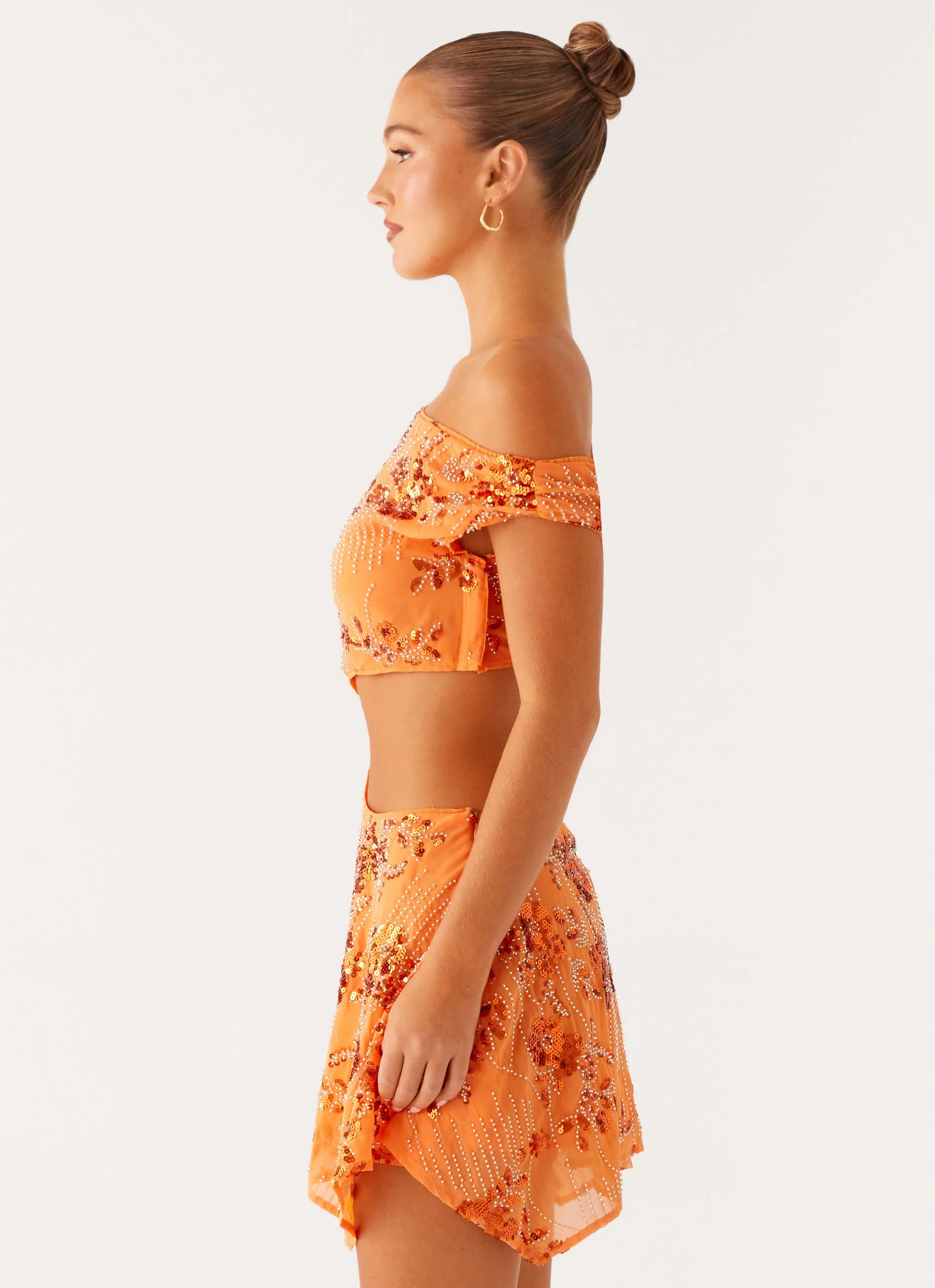 Aletta Sequin Mini Dress - Orange - Image 2