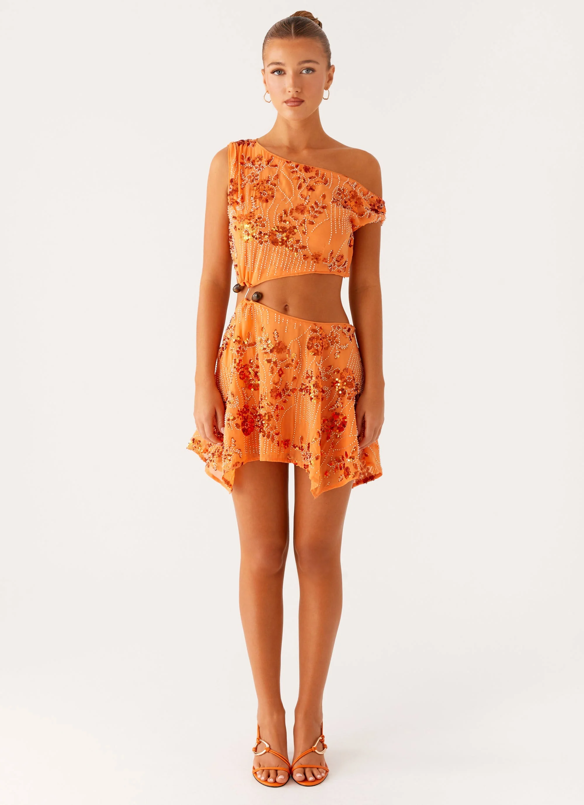 Aletta Sequin Mini Dress - Orange - Image 4