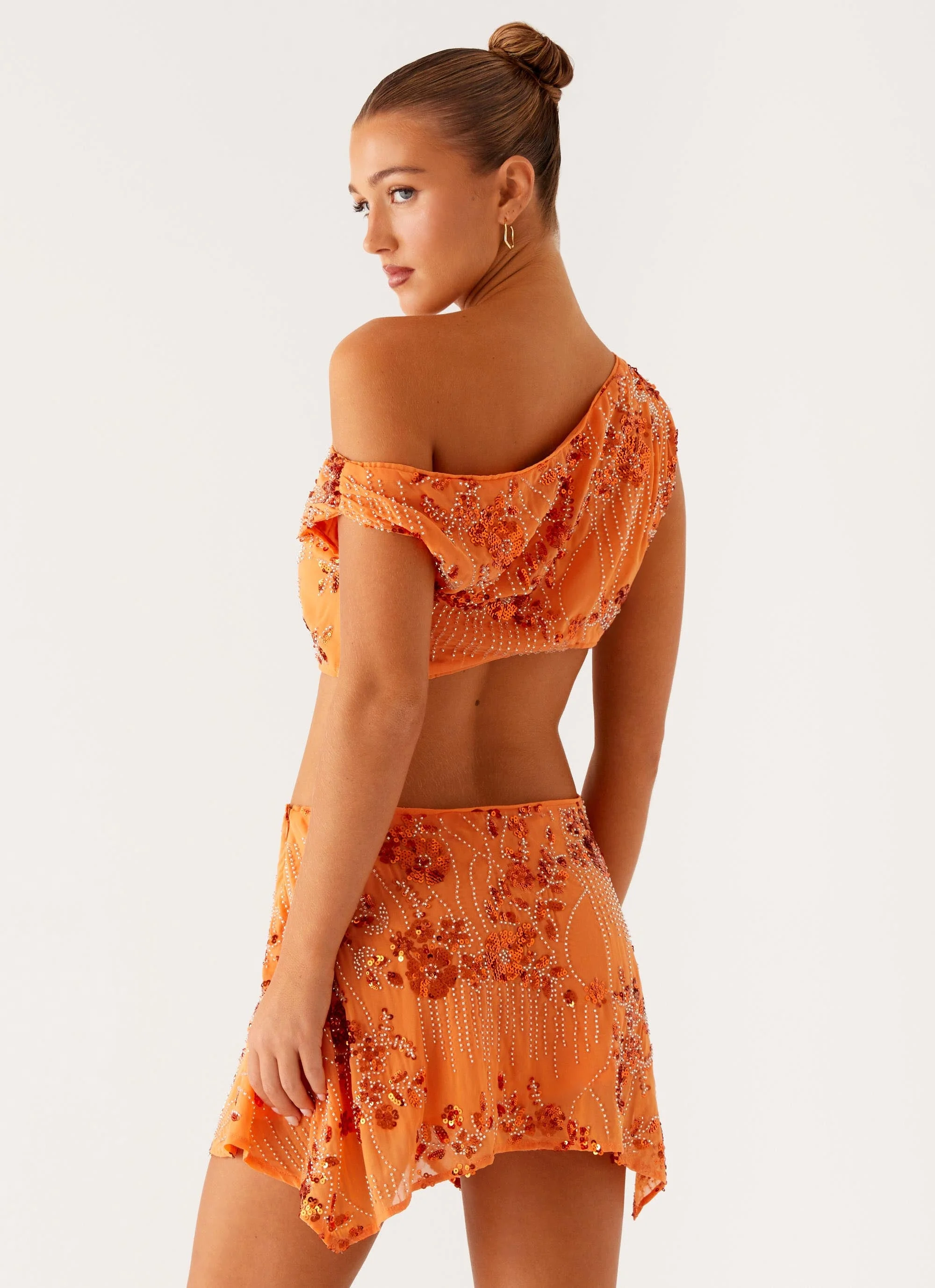 Aletta Sequin Mini Dress - Orange - Image 5
