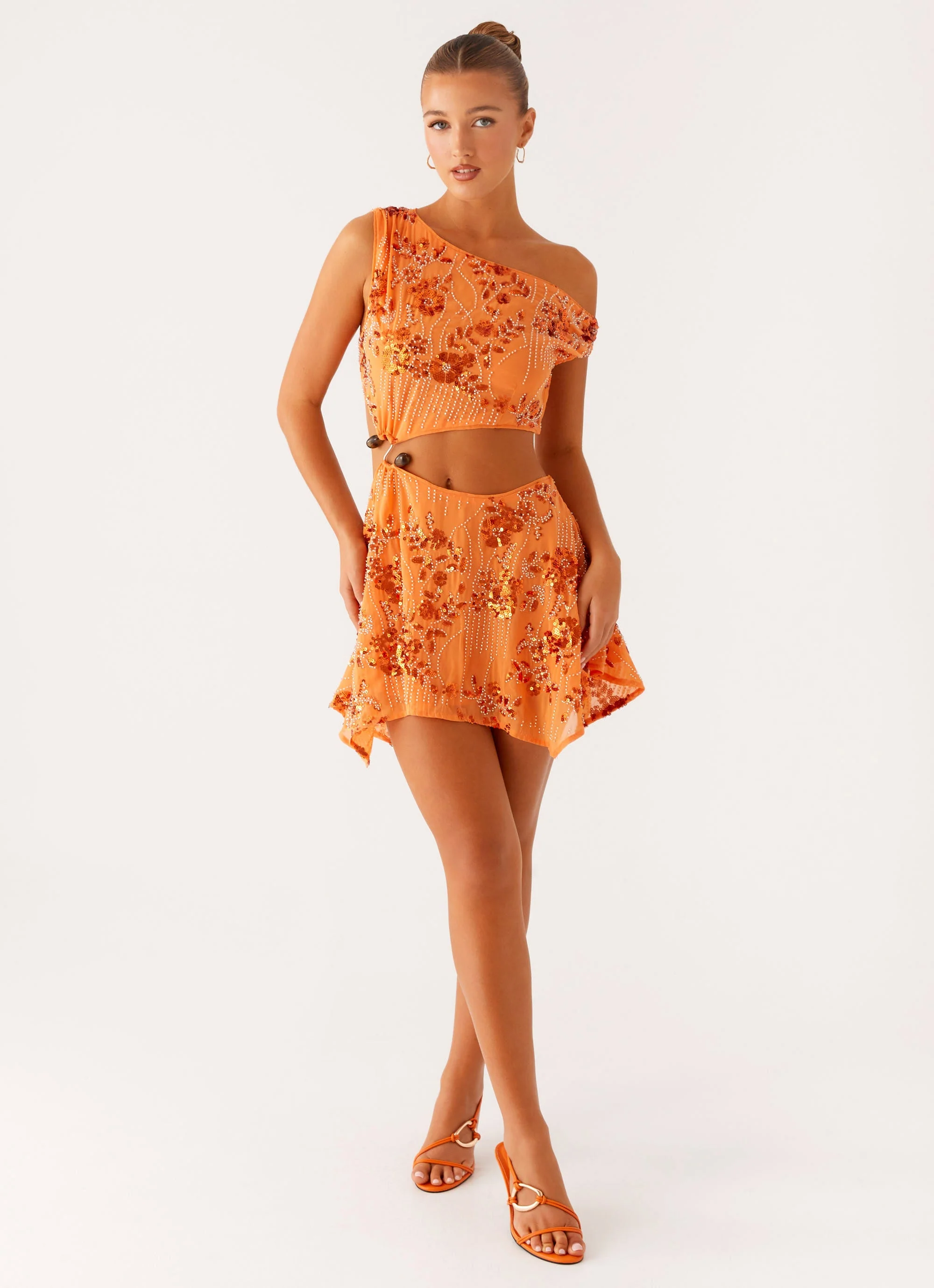 Aletta Sequin Mini Dress - Orange - Image 6