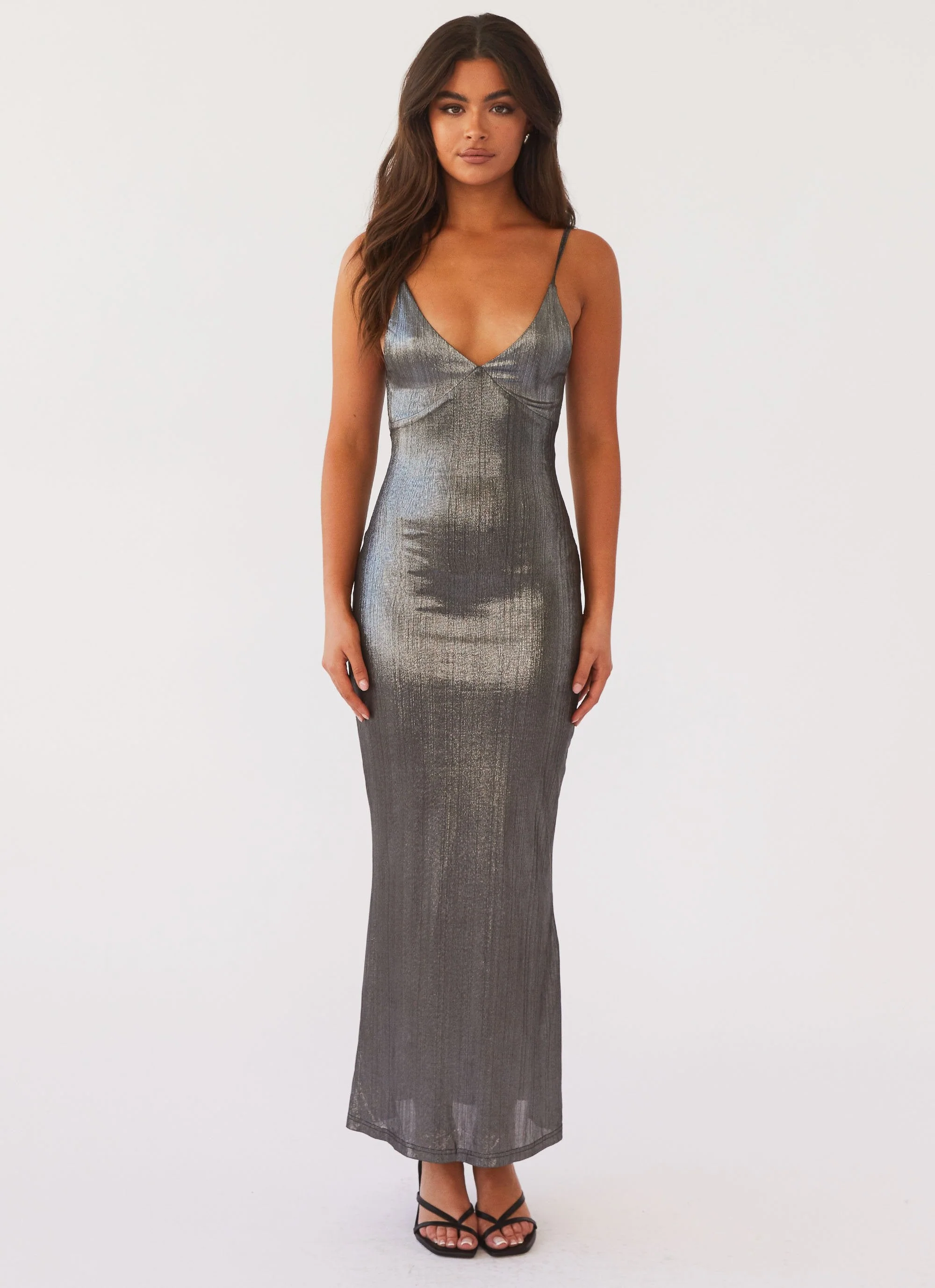 Alexa Metallic Maxi Dress - Twilight - Image 2