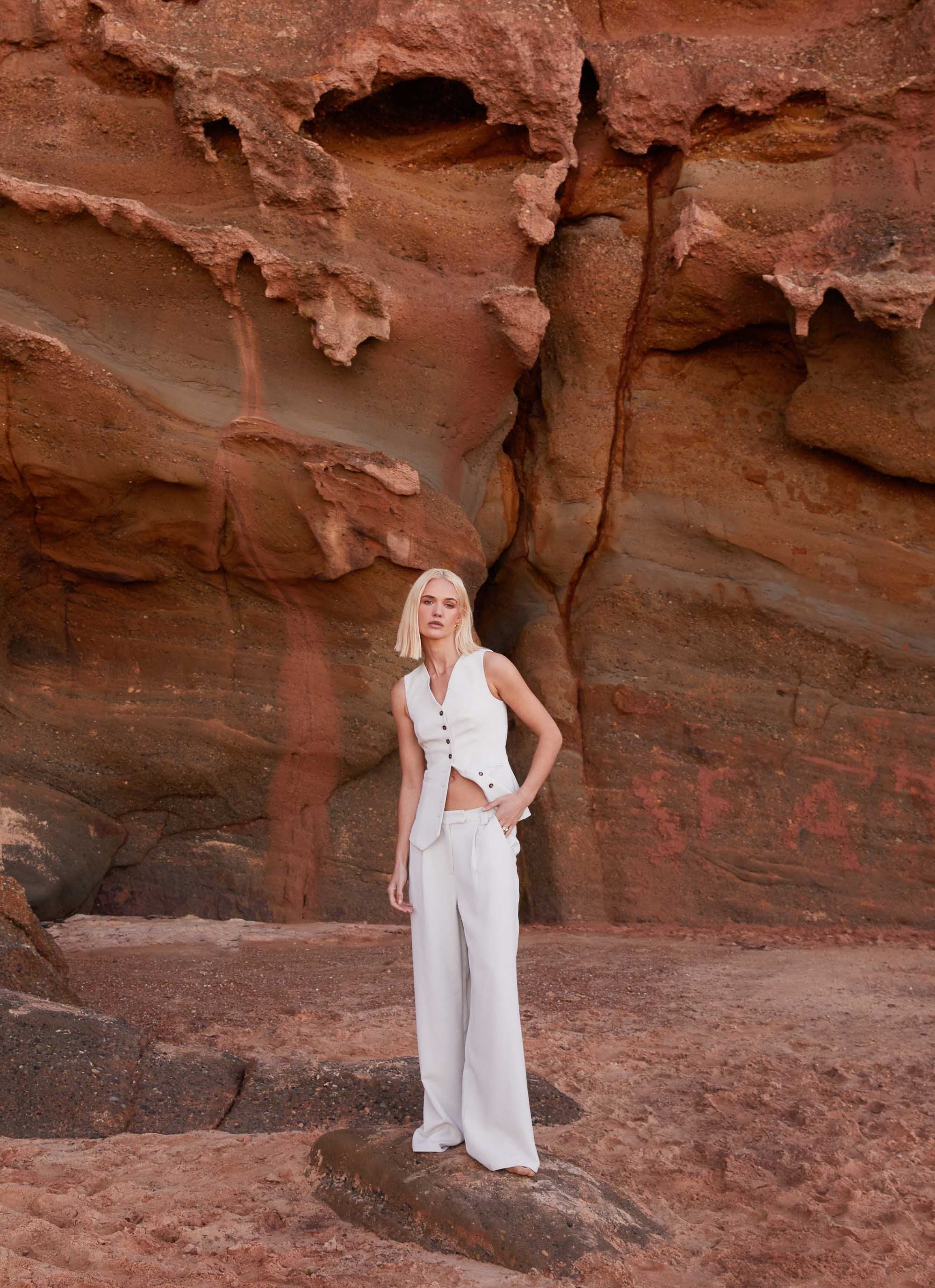 Alexis Vest Top - Pebble - Image 4