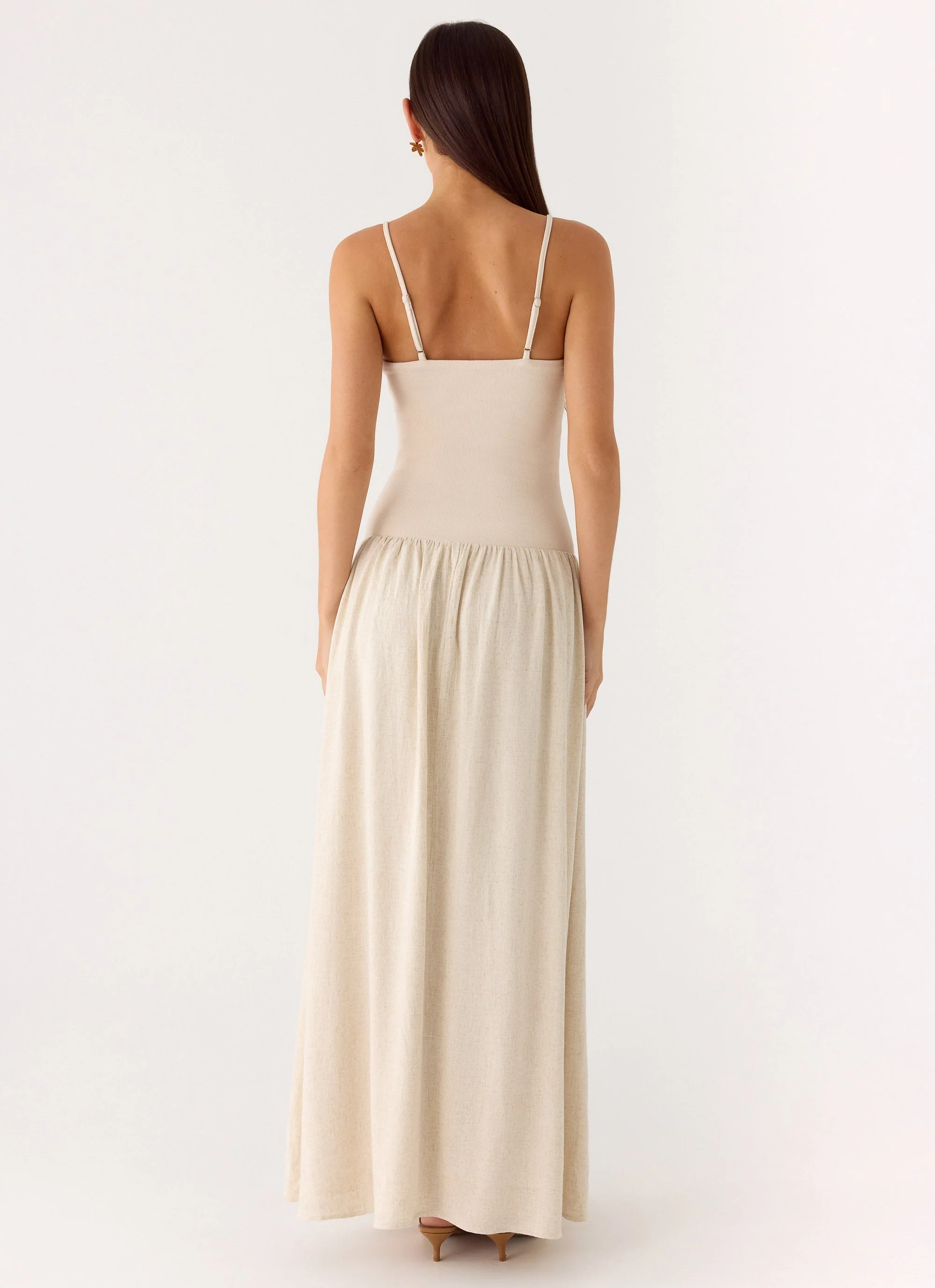 Ali Linen Maxi Dress - Oatmeal - Image 3