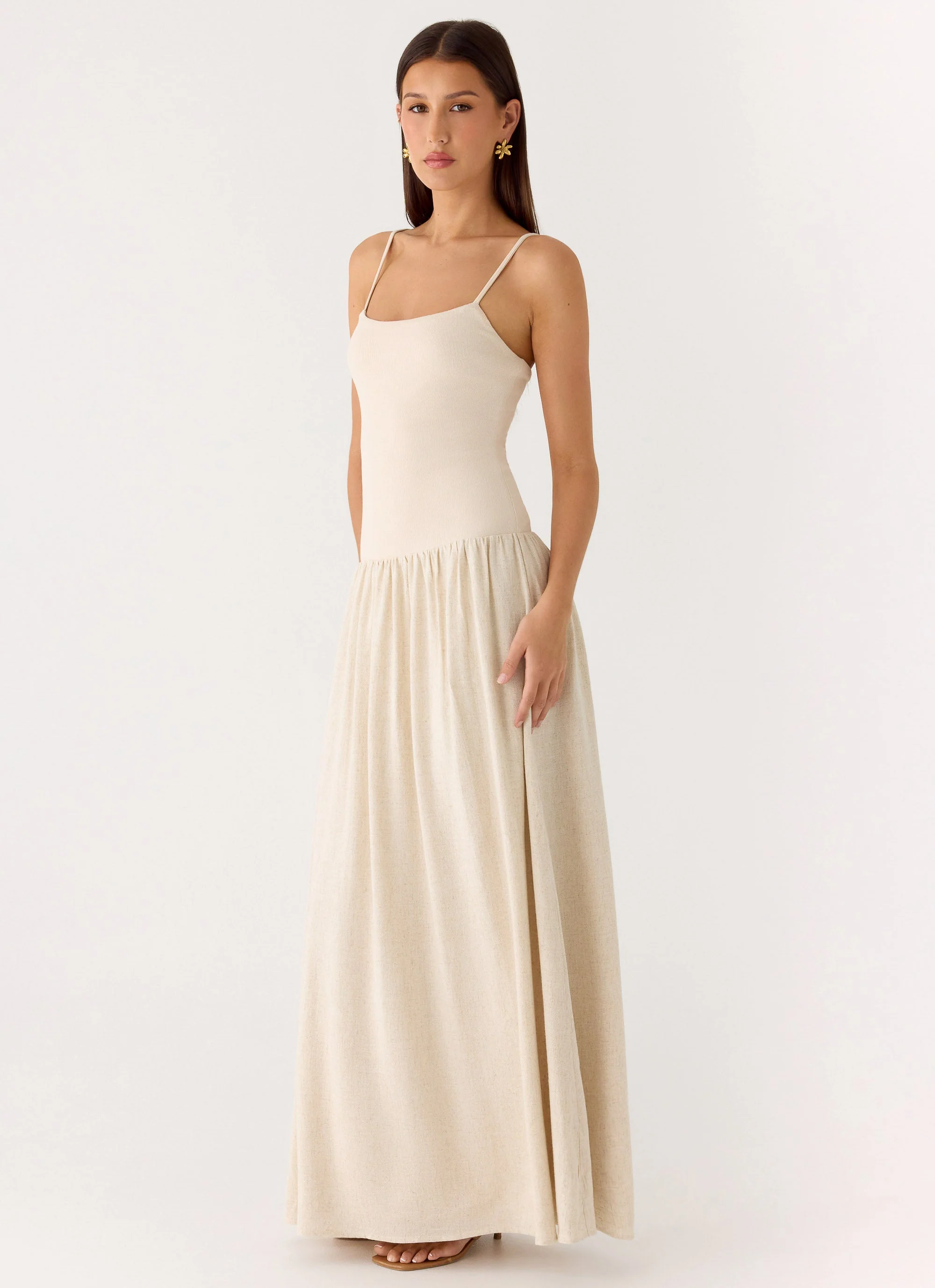Ali Linen Maxi Dress - Oatmeal - Image 4
