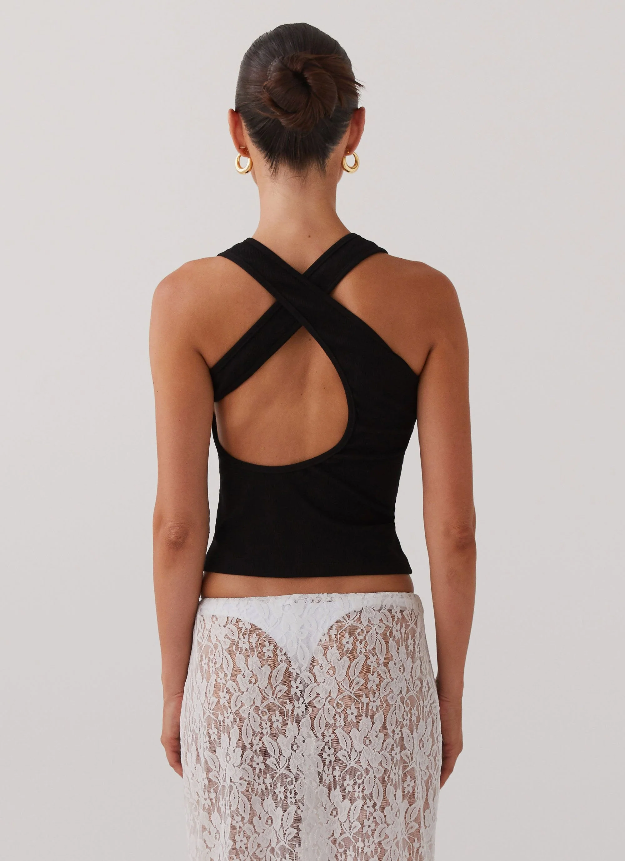 Alice Cut Out Tank Top - Black - Image 4