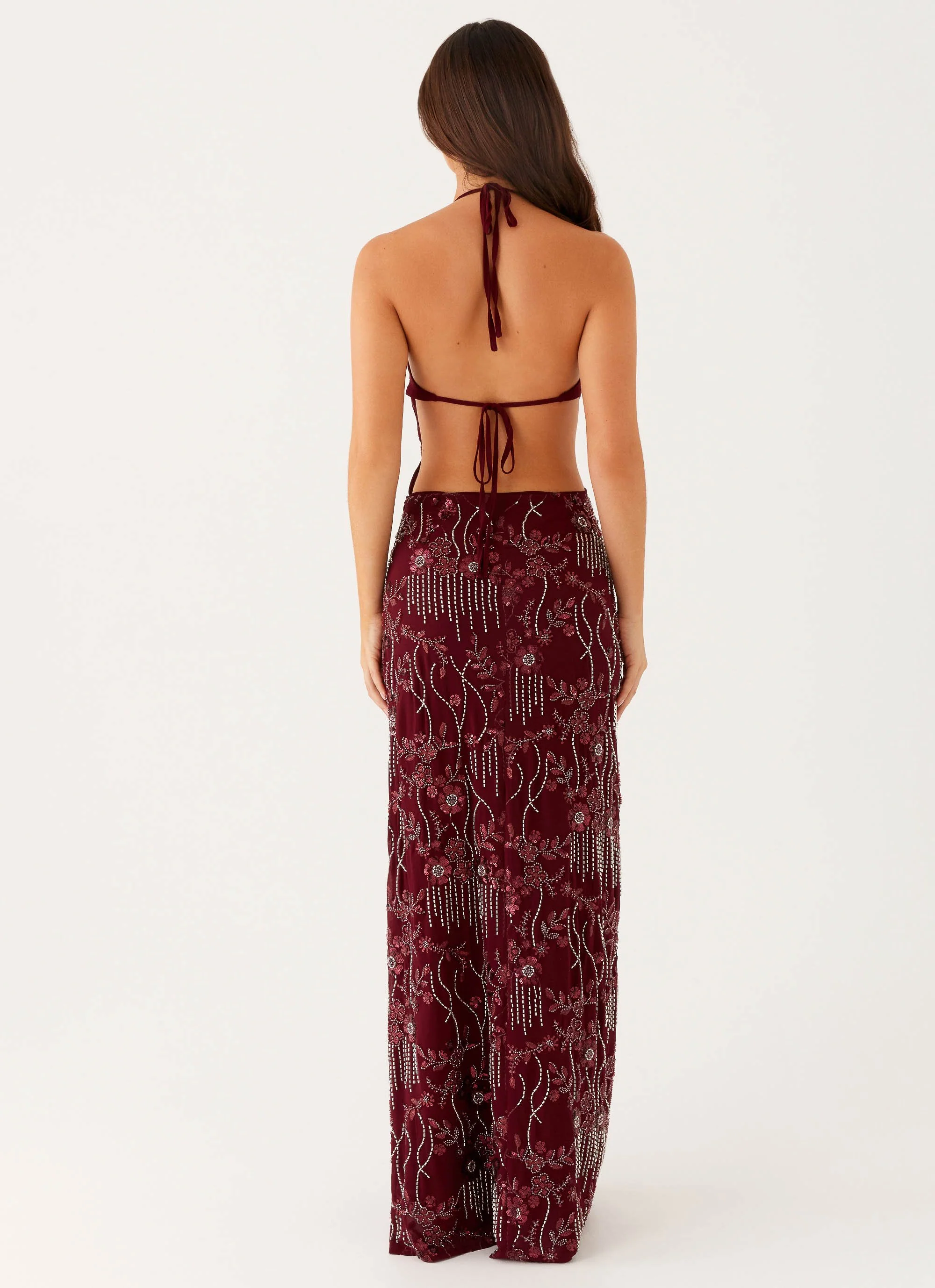 All For Love Maxi Dress - Burgundy - Image 5