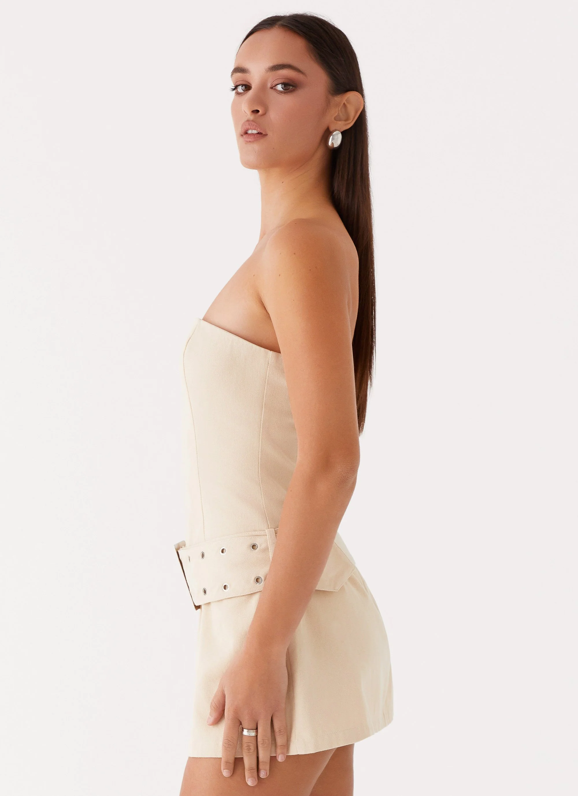 All For You Strapless Mini Dress - Ivory - Image 3
