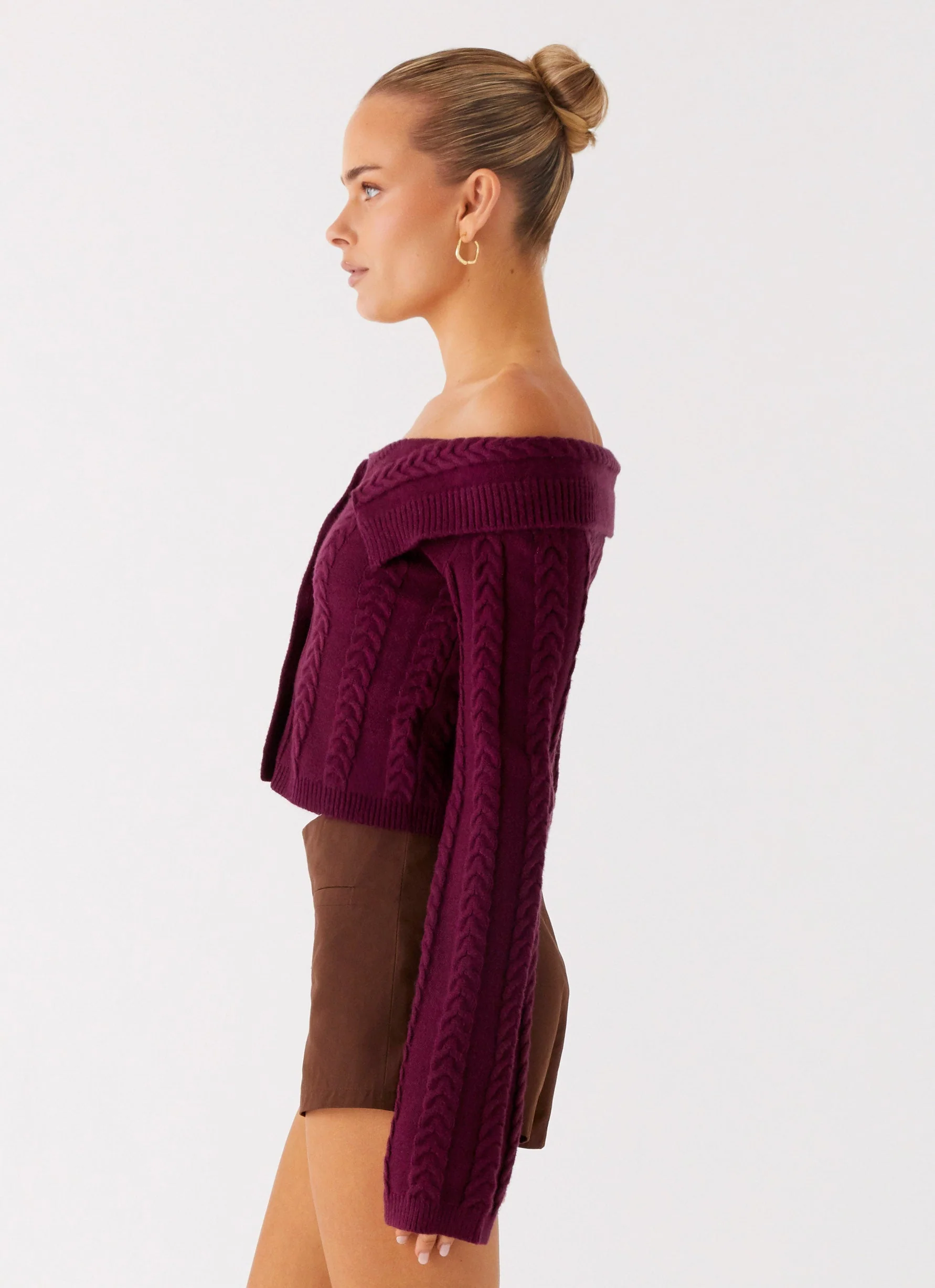 All Hours Cable Knit - Plum - Image 3