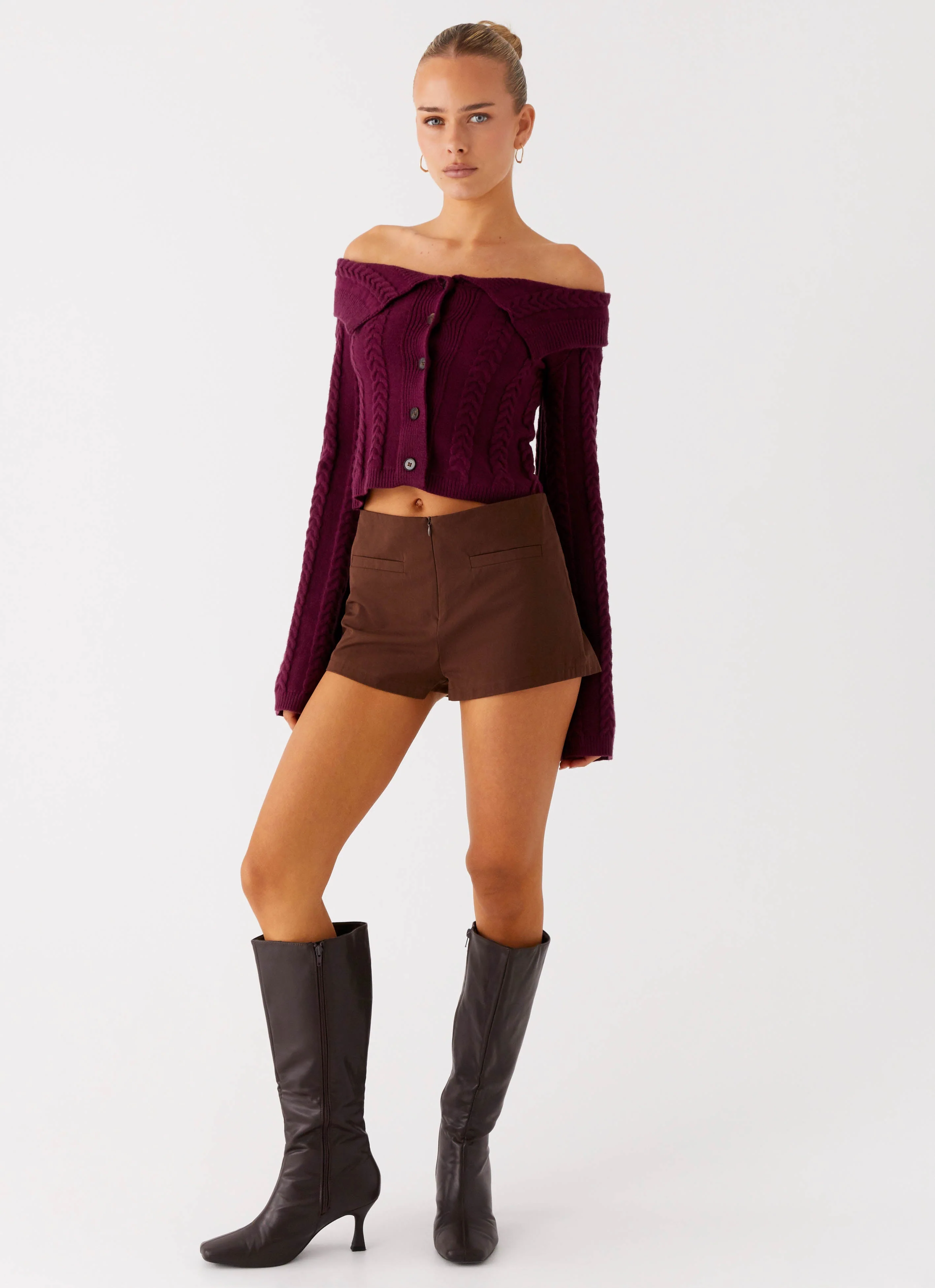 All Hours Cable Knit - Plum - Image 5