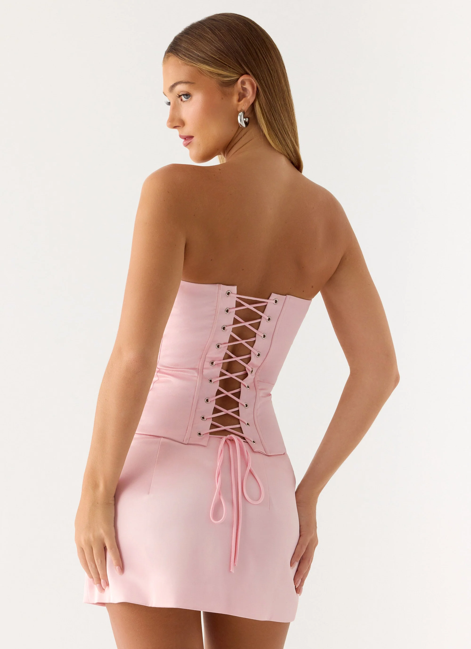 All My Ladies Strapless Corset Top - Petal Pink - Image 3