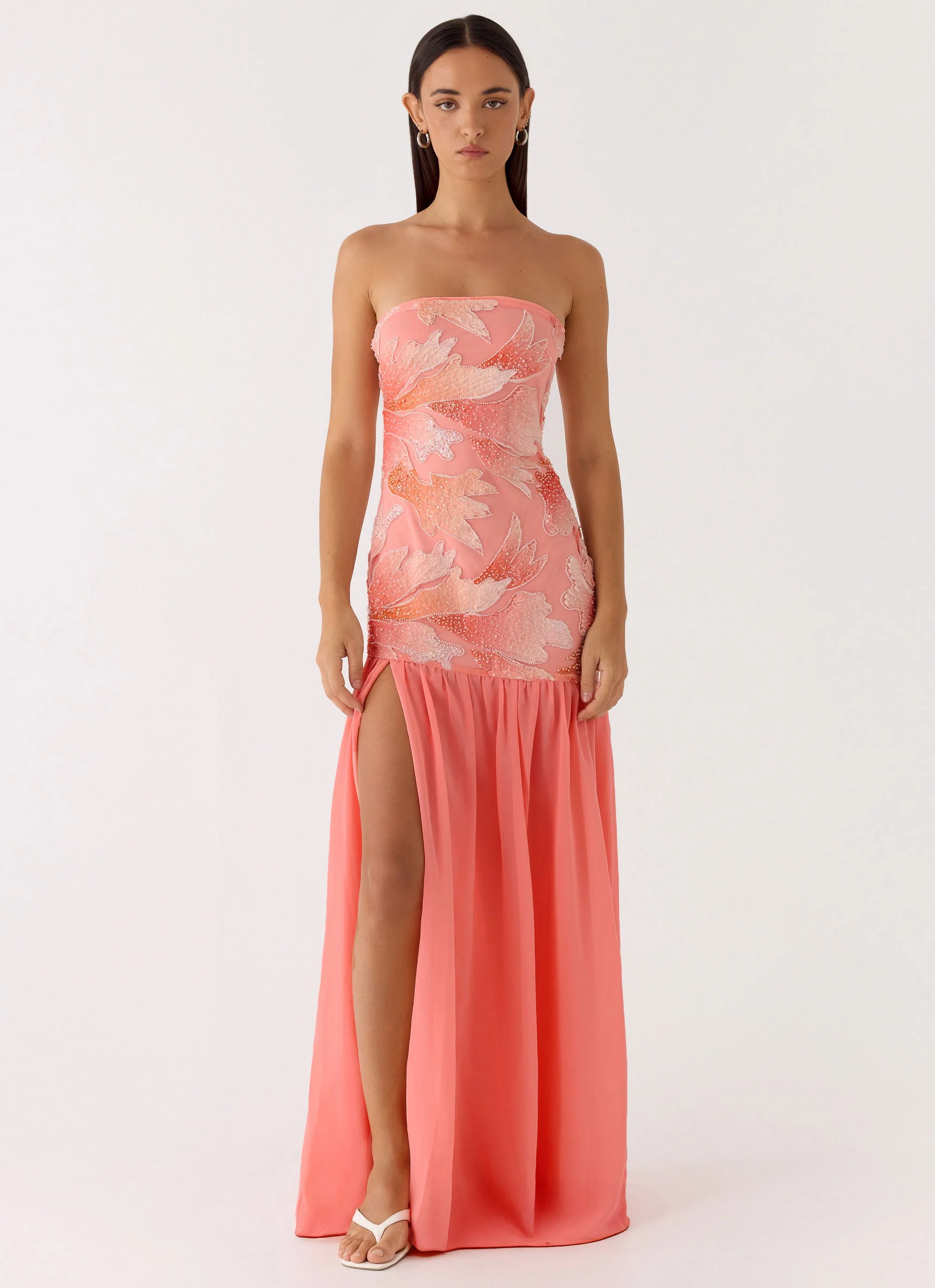 Allana Beaded Maxi Dress - Papaya - Image 7