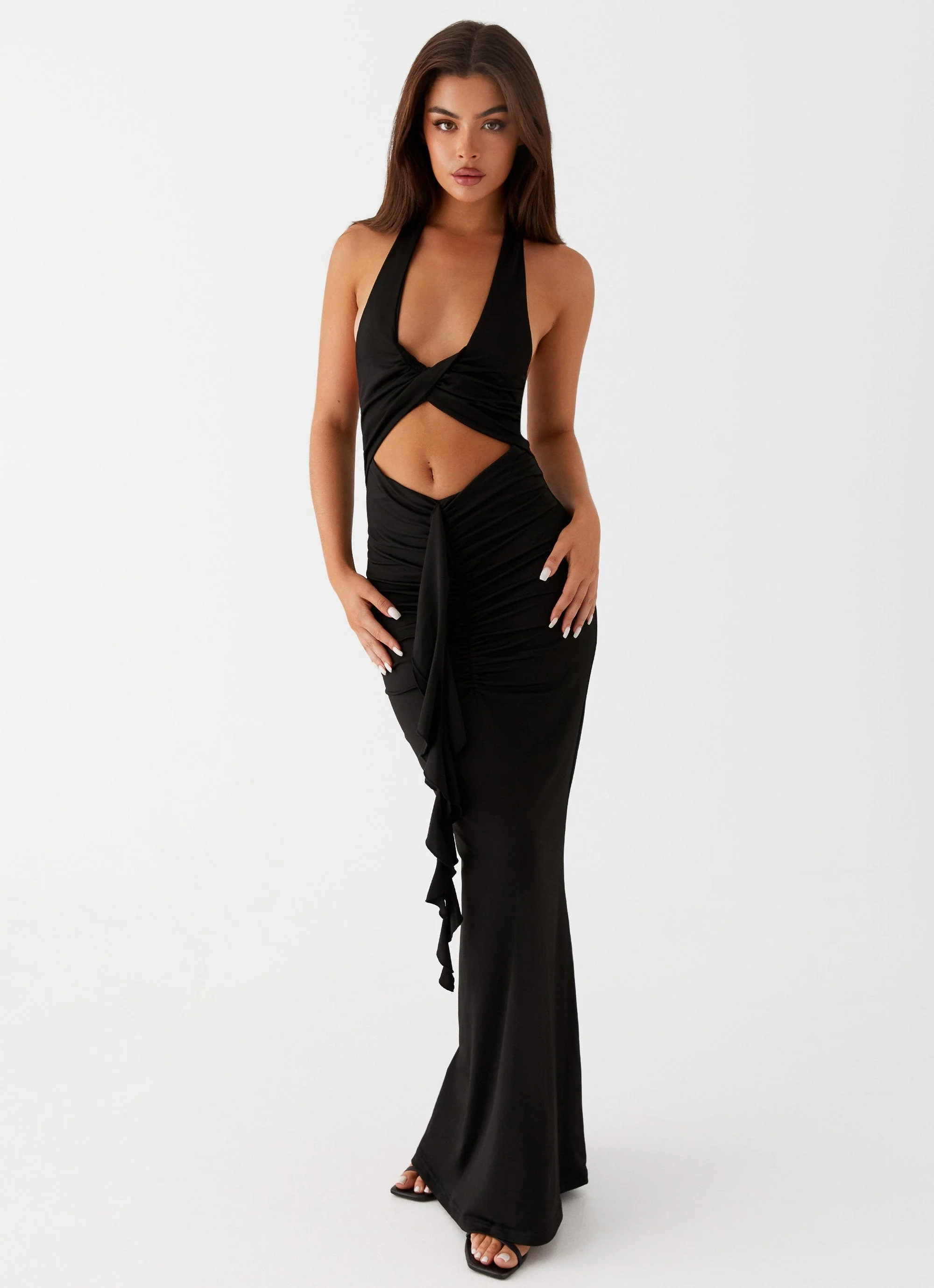 Allanna Frill Maxi Dress - Black - Image 2