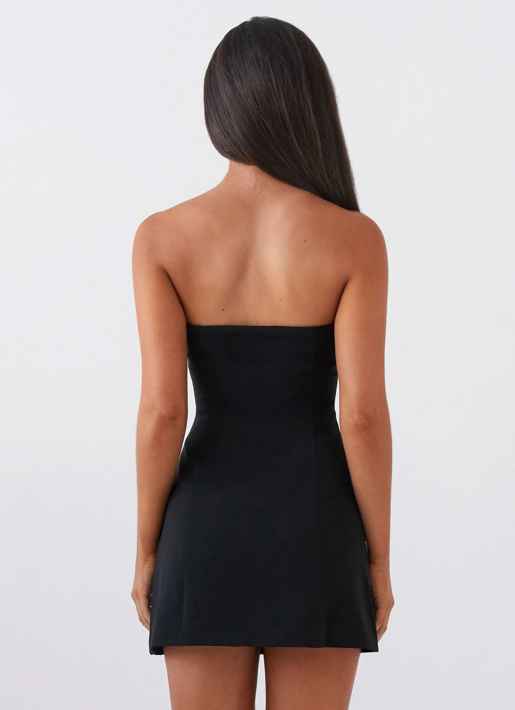 Allora Strapless Mini Dress - Black - Image 5