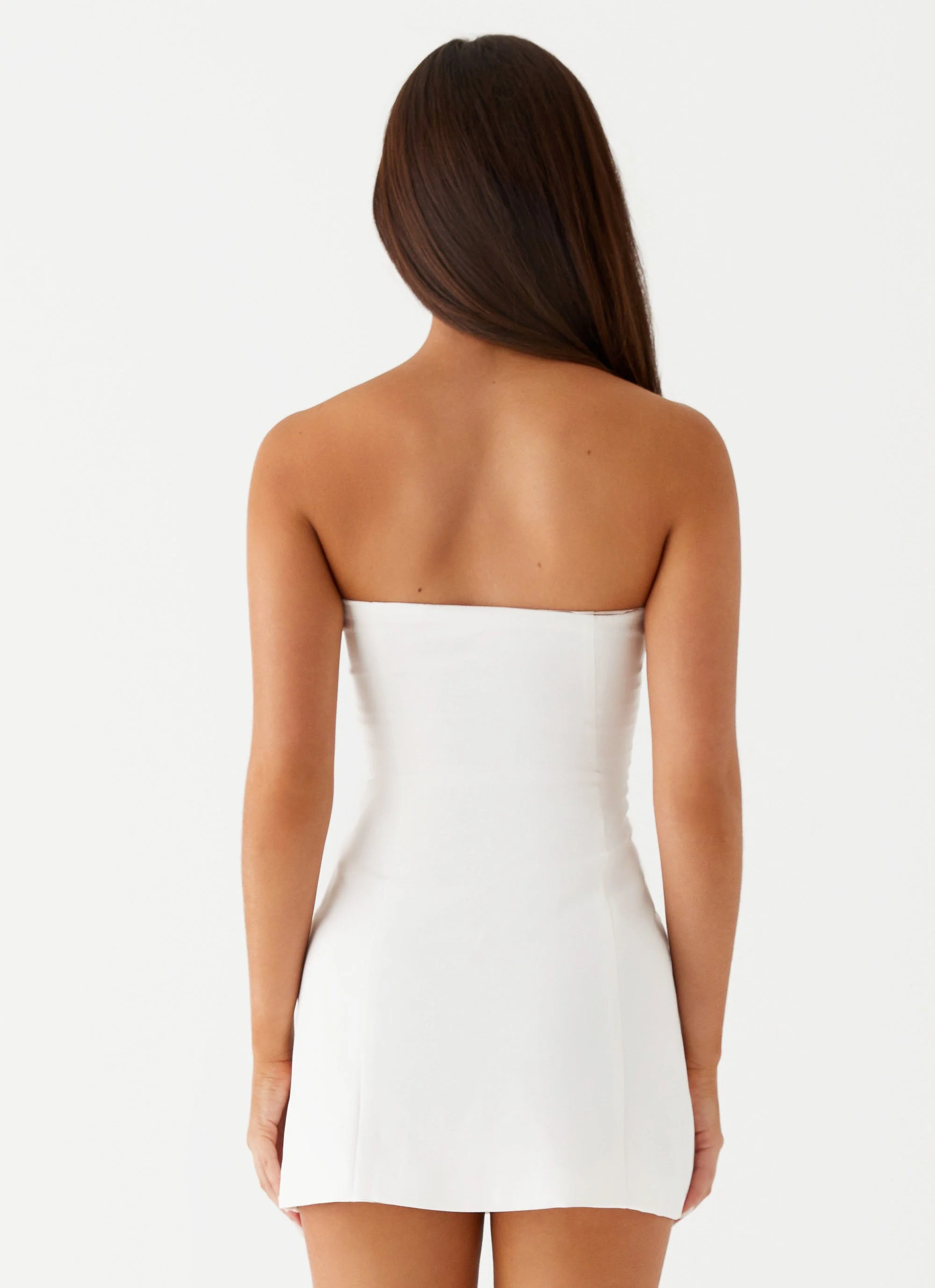 Allora Strapless Mini Dress - White - Image 4