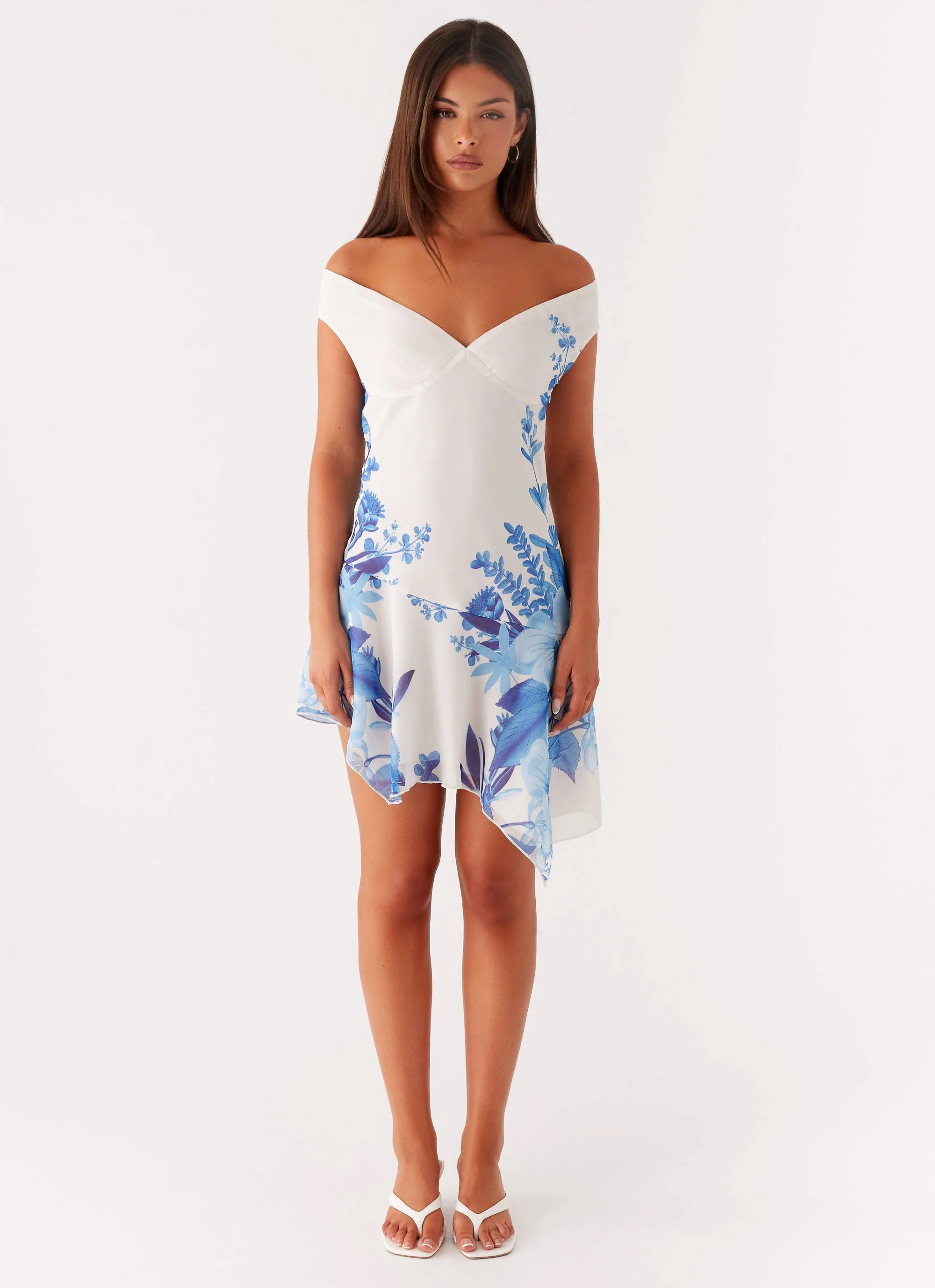 Alma Mini Dress - Blue Floral Print - Image 2