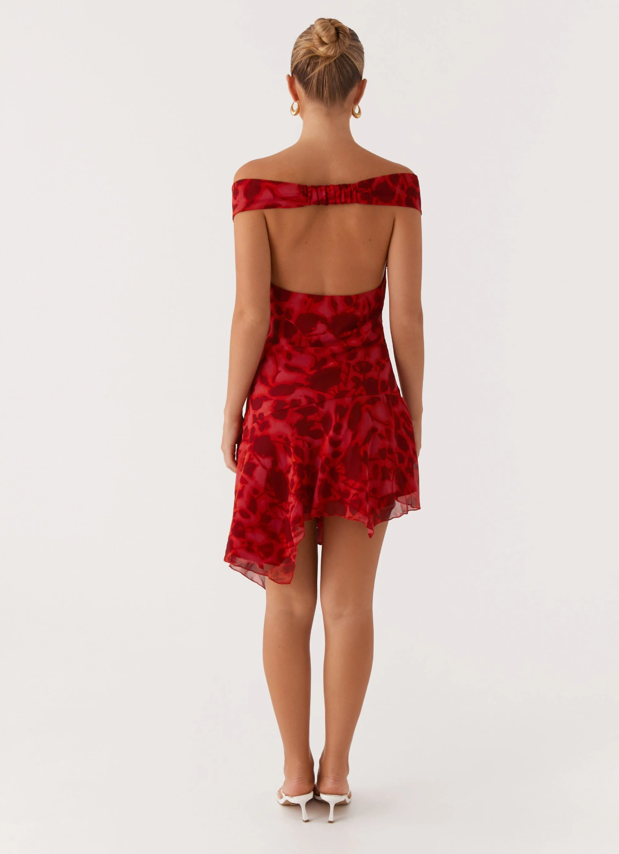 Alma Mini Dress - Deep Red Floral - Image 4