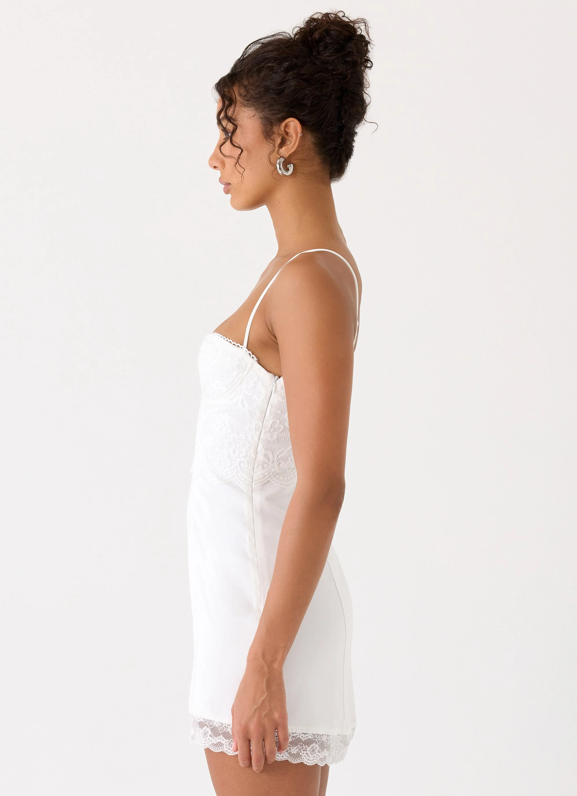 Aloura Lace Mini Dress - White - Image 2
