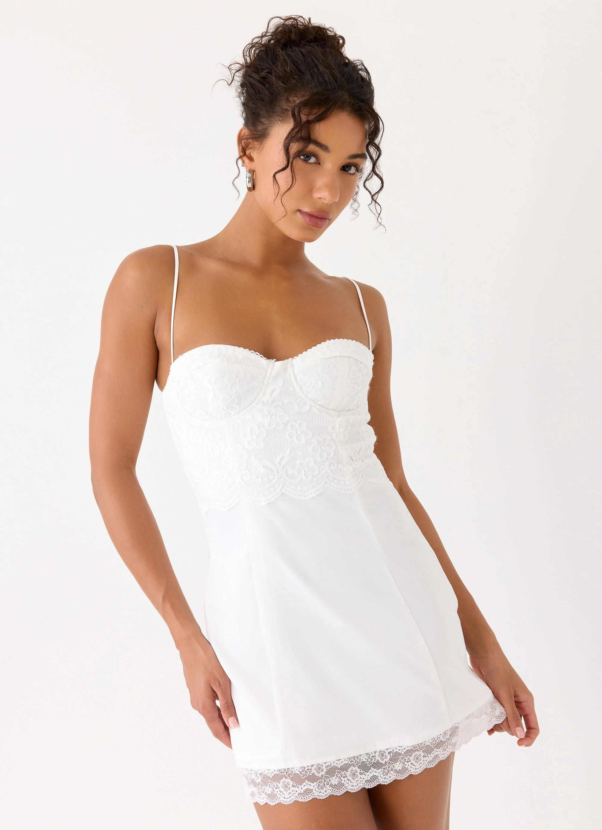 Aloura Lace Mini Dress - White - Image 6
