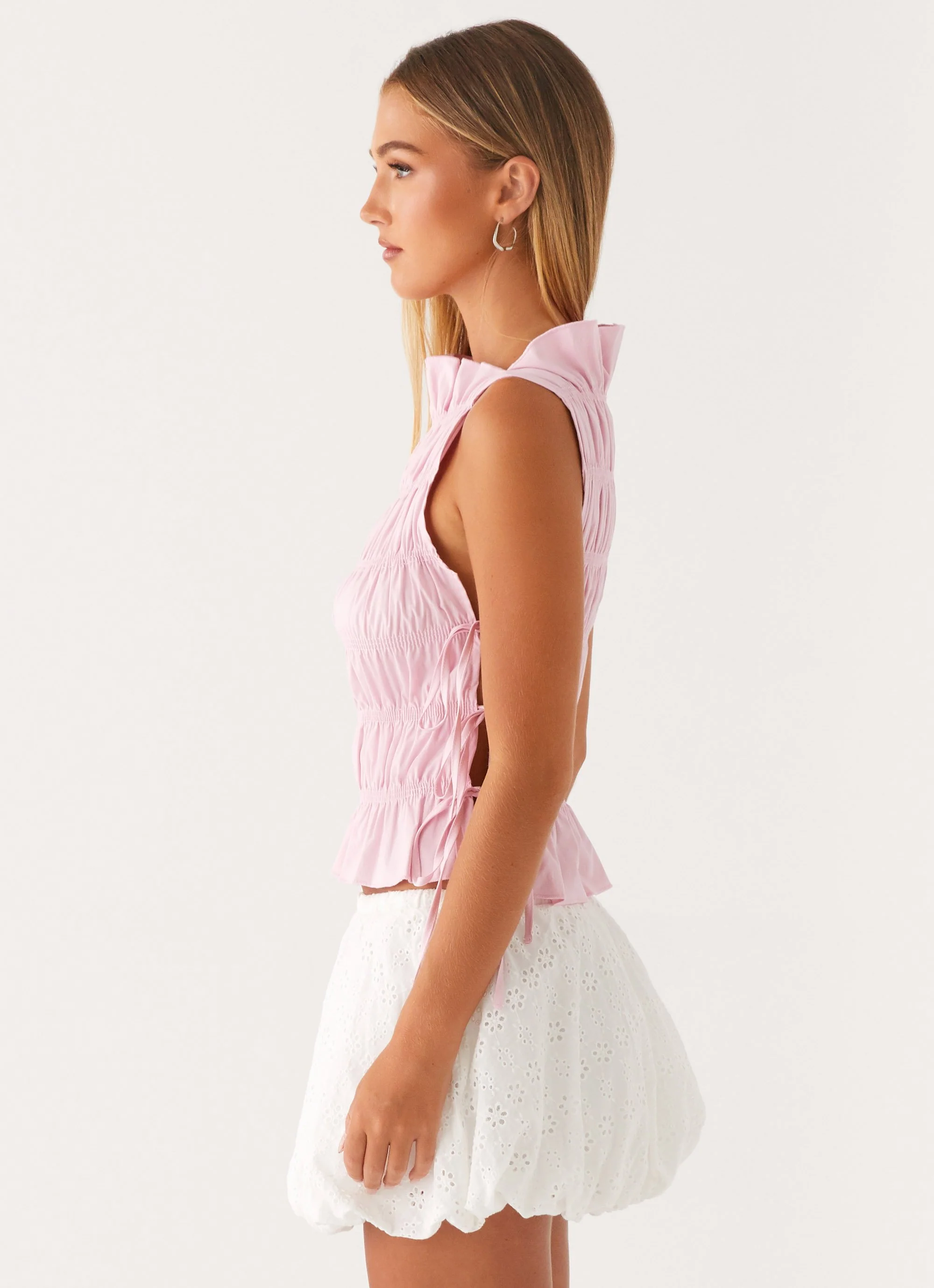 Alysa Shirred Top - Pink - Image 3