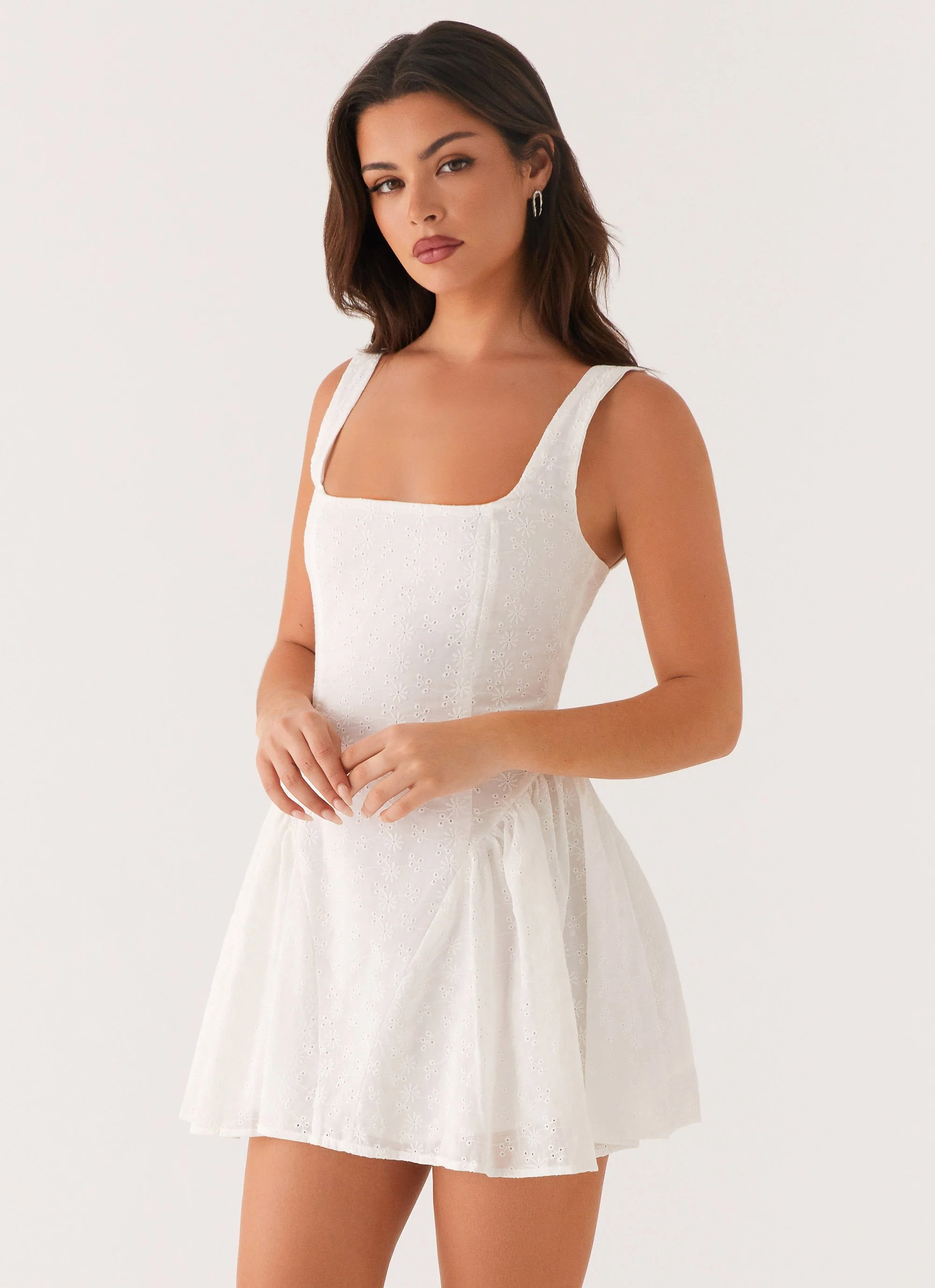 Alyssa Mini Dress - White - Image 5