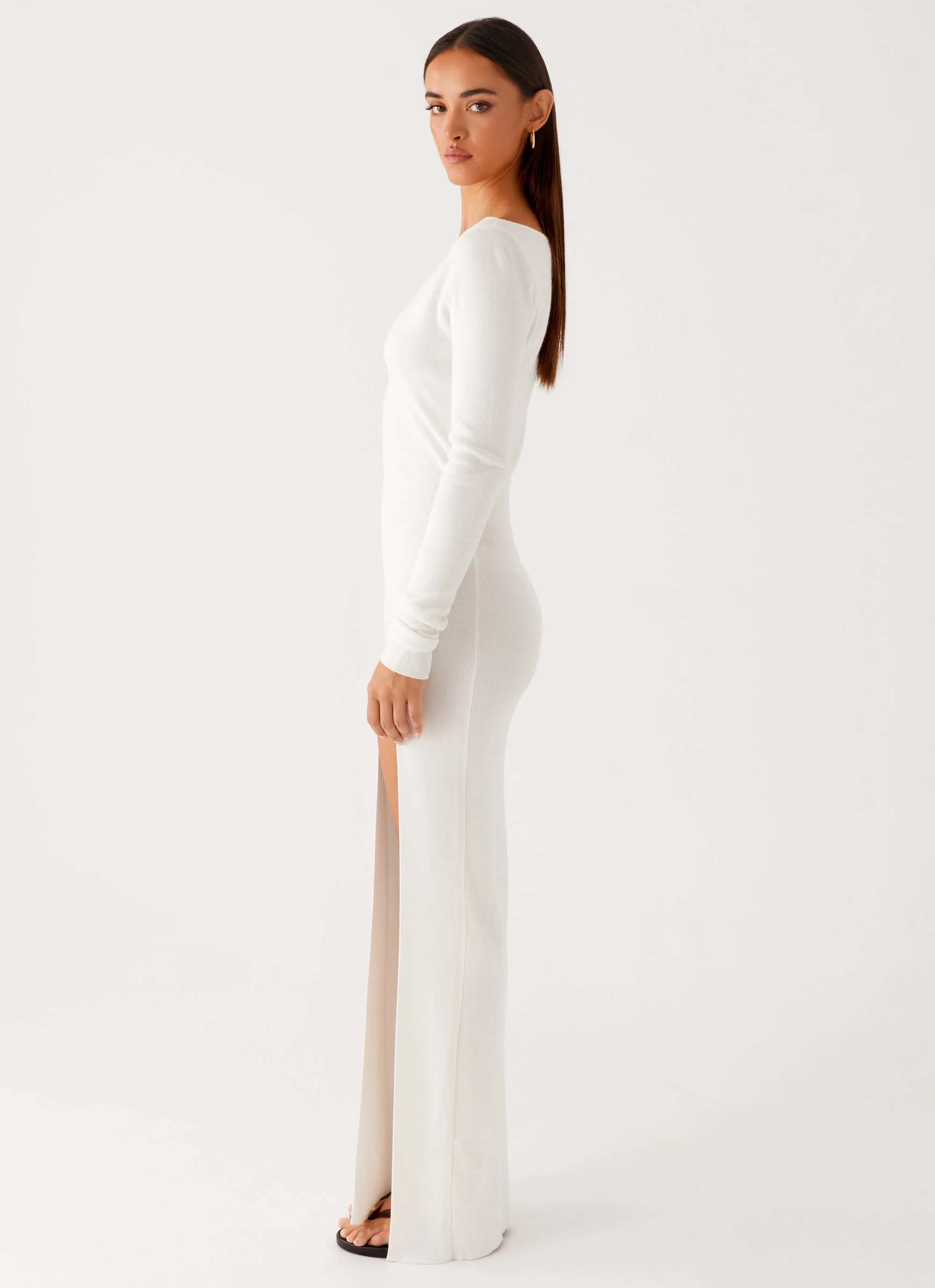 Amalfi Knit Maxi Dress - White - Image 2