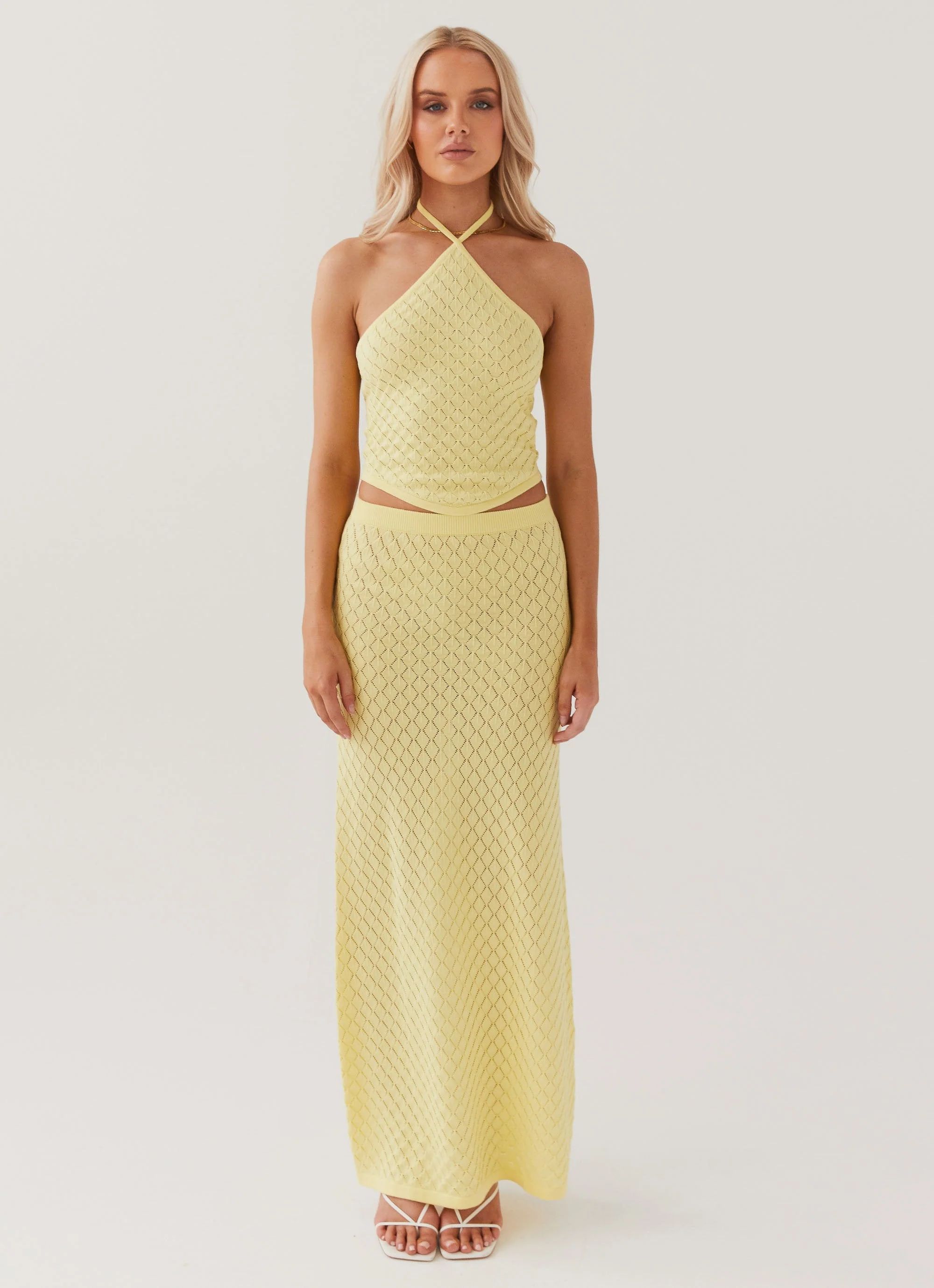 Amanza Knit Maxi Skirt - Lemon - Image 2
