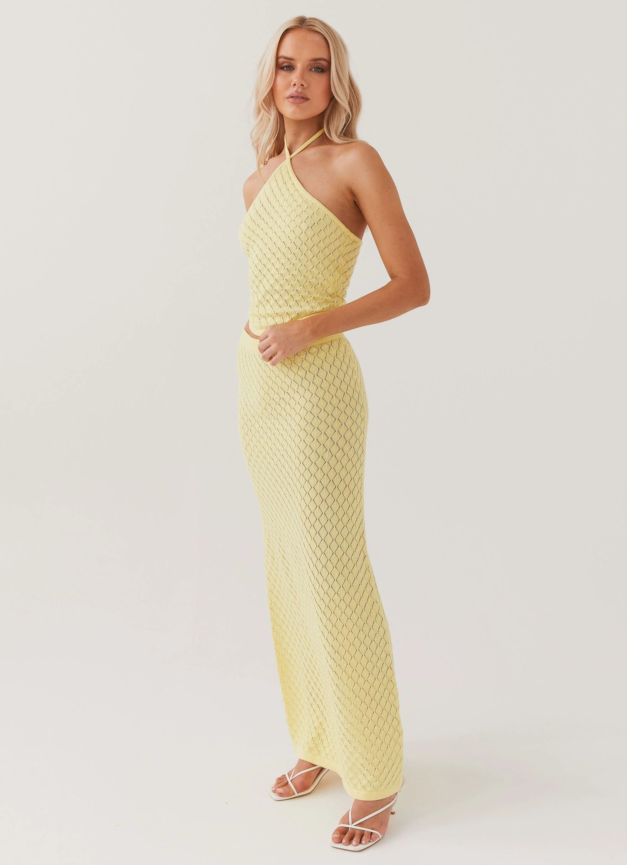 Amanza Knit Maxi Skirt - Lemon - Image 4