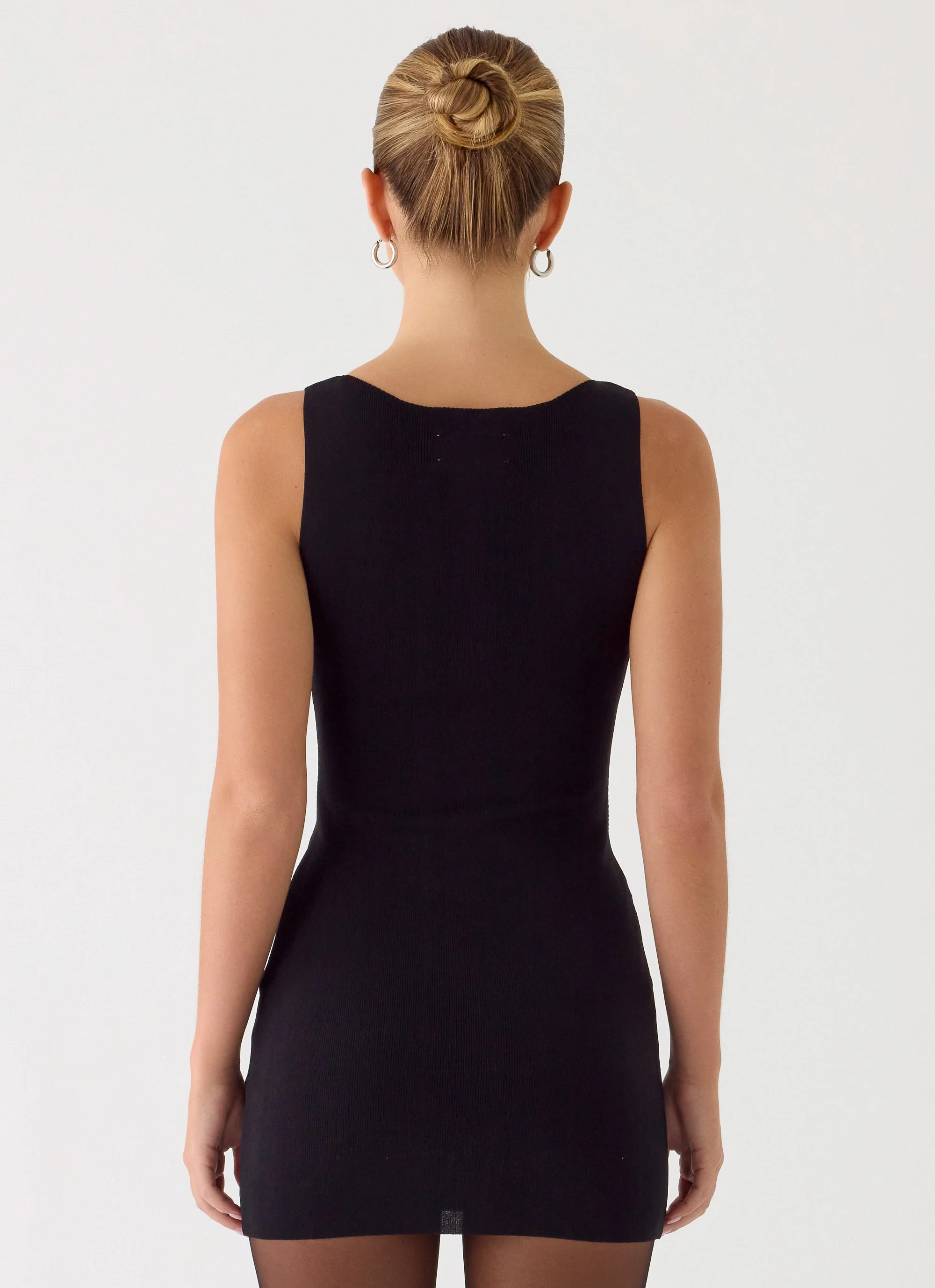 Amaris Knit Mini Dress - Black - Image 10