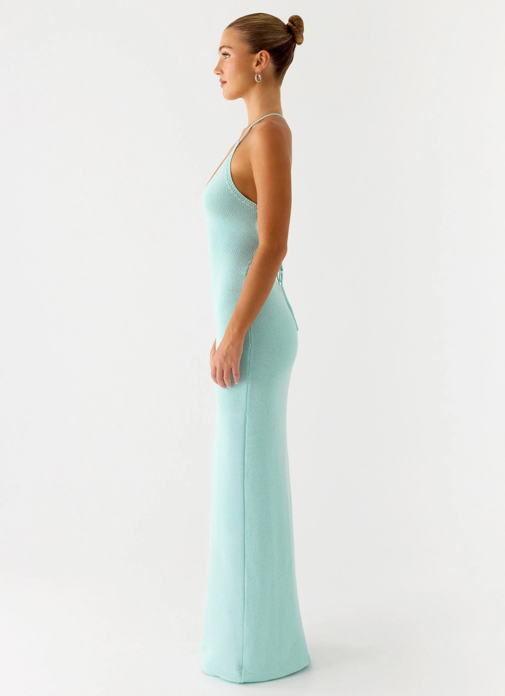 Amaya Knit Maxi Dress - Aqua - Image 2